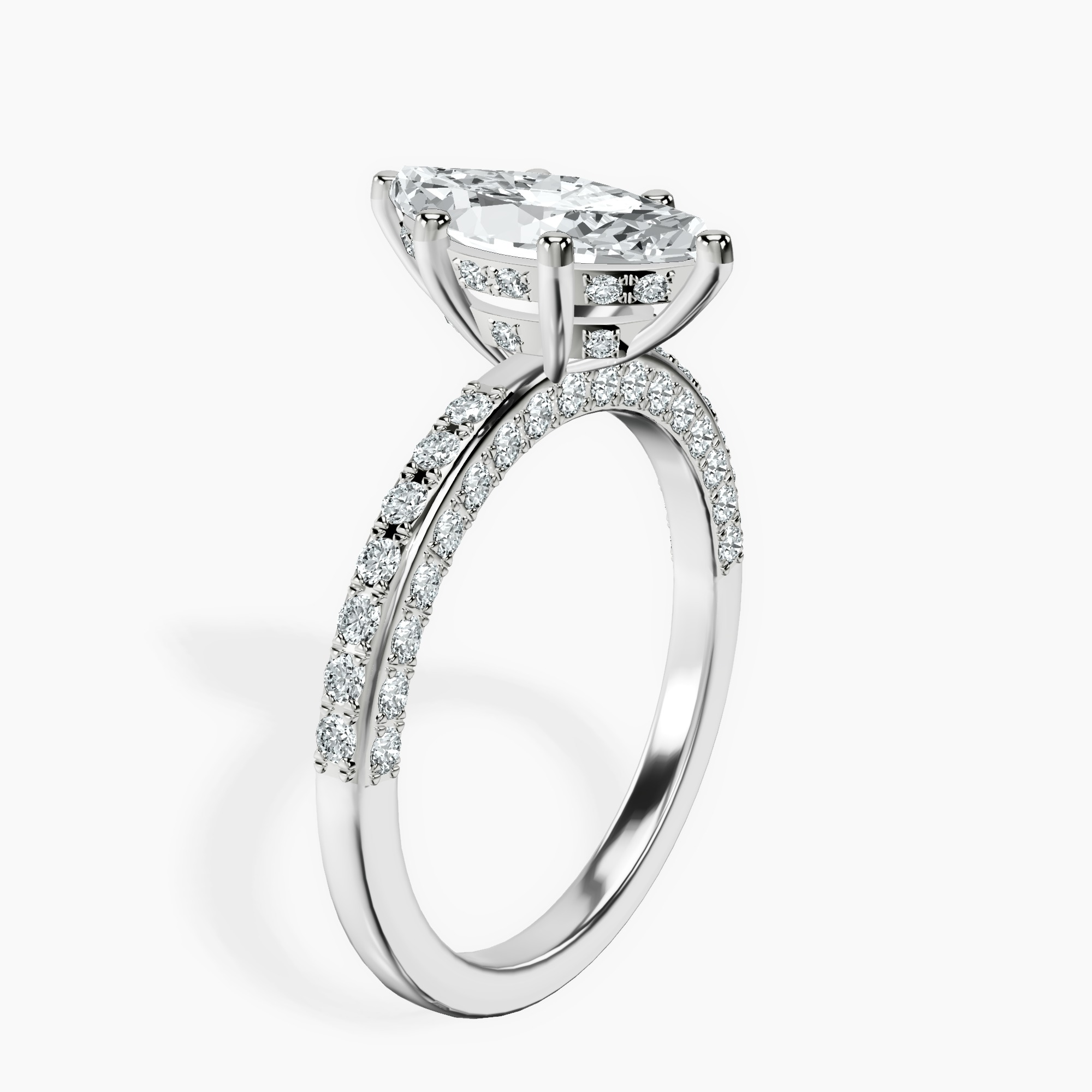 2.92 ct. marquise Adele Engagement Ring in 14kt white gold standing product image one
