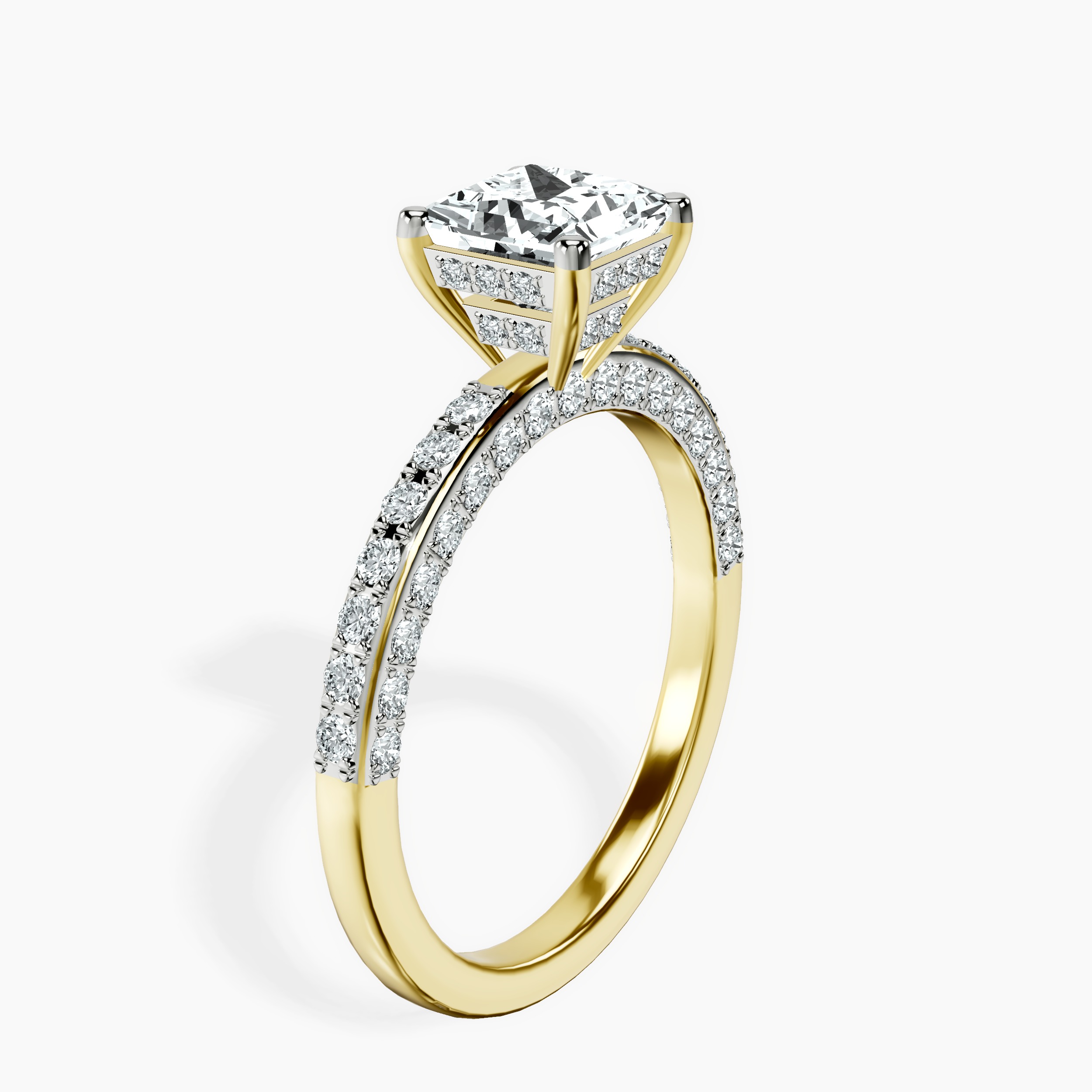 2.81 ct. princess Adele Engagement Ring in 18kt yellow gold standing product image one