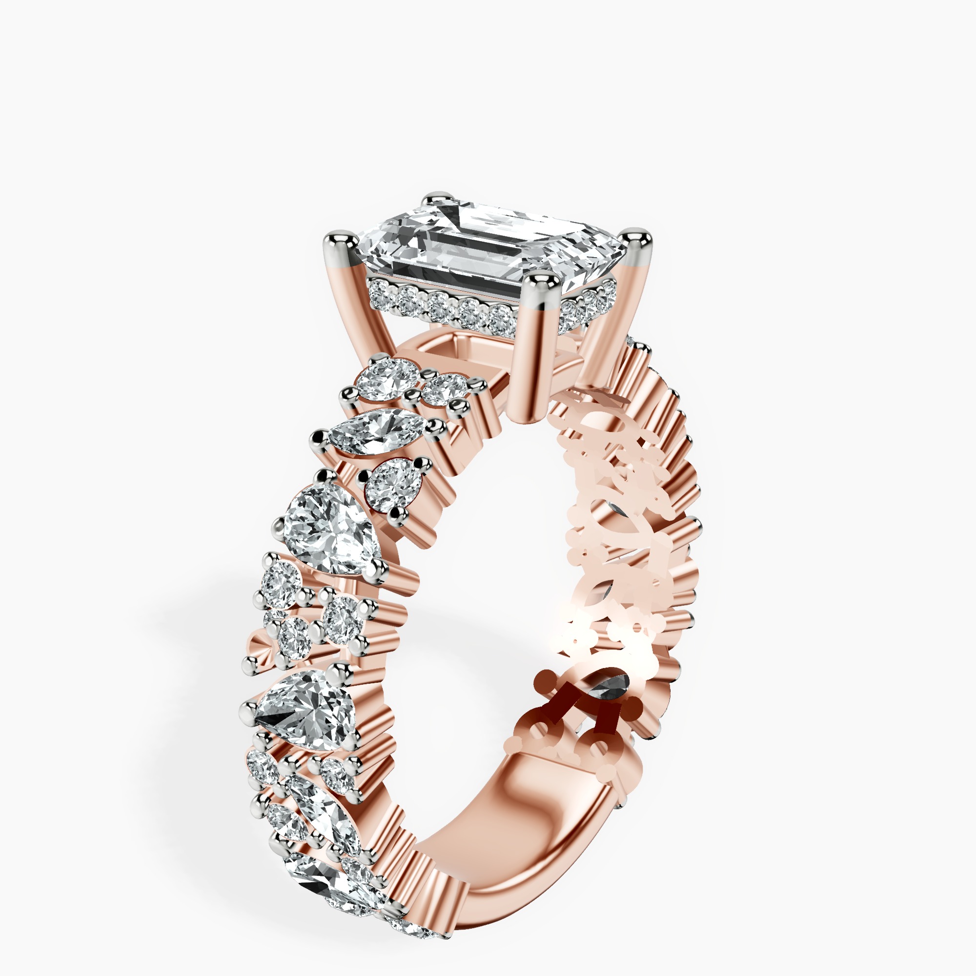 1.48 ct. emerald Skylar Ring in 14kt rose gold standing product image one