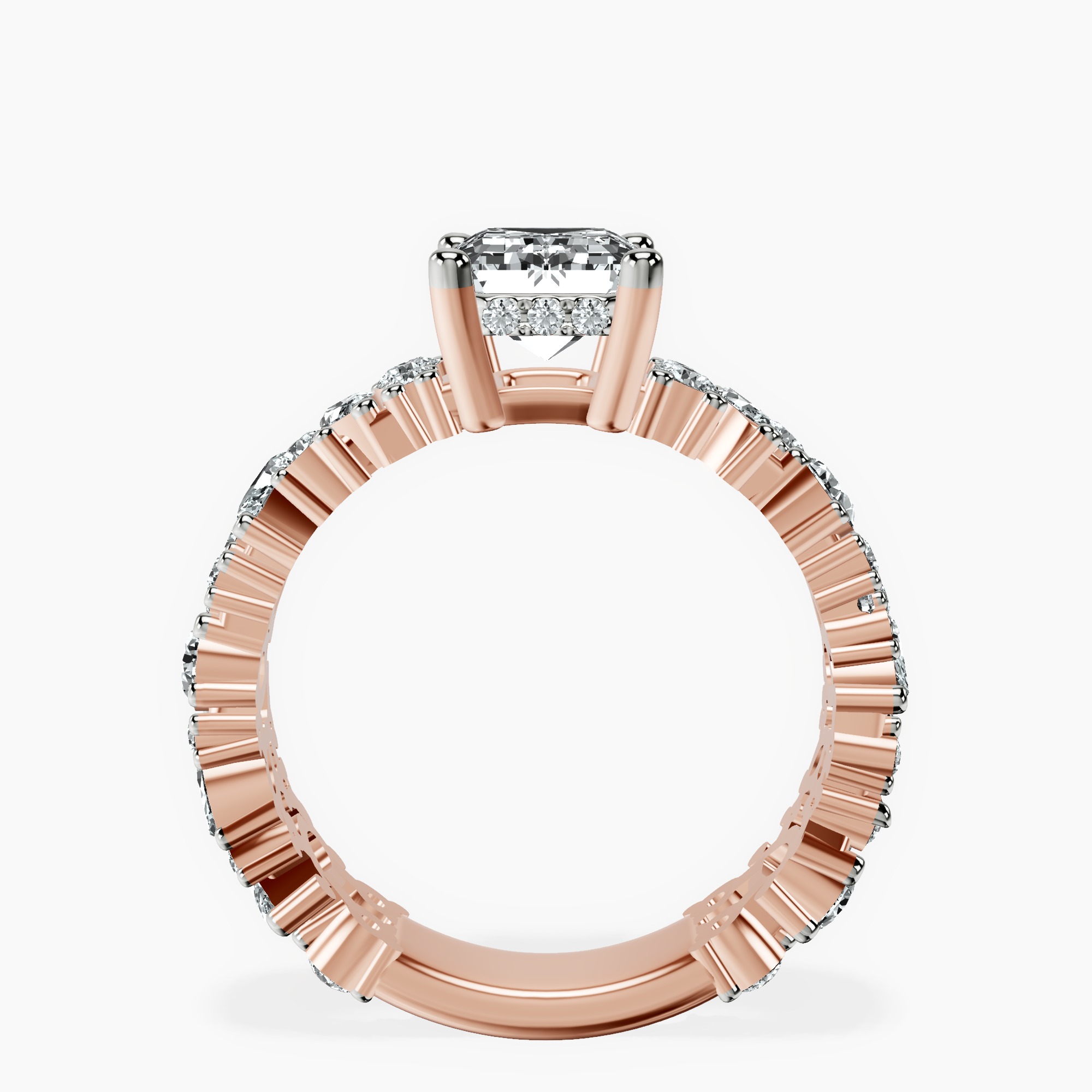 1.48 ct. emerald Skylar Ring in 14kt rose gold side right image one
