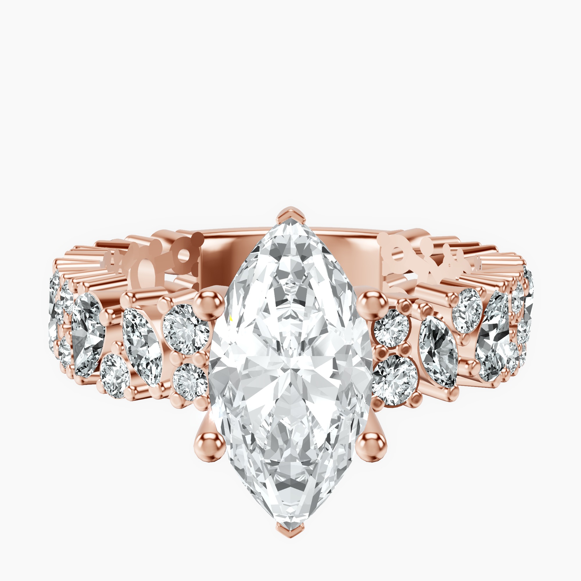 2.73 ct. marquise Skylar Ring in 14kt rose gold rtr top
