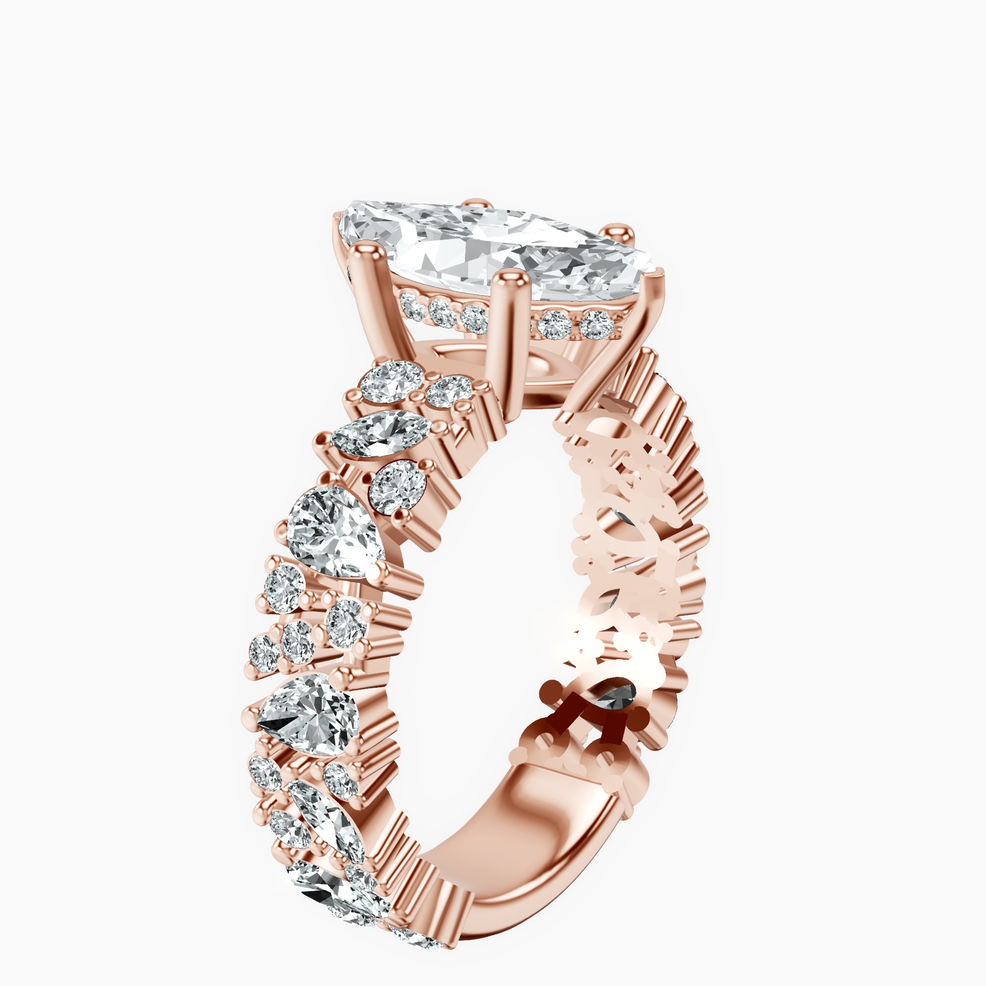 2.73 ct. marquise Skylar Ring in 14kt rose gold standing product image one