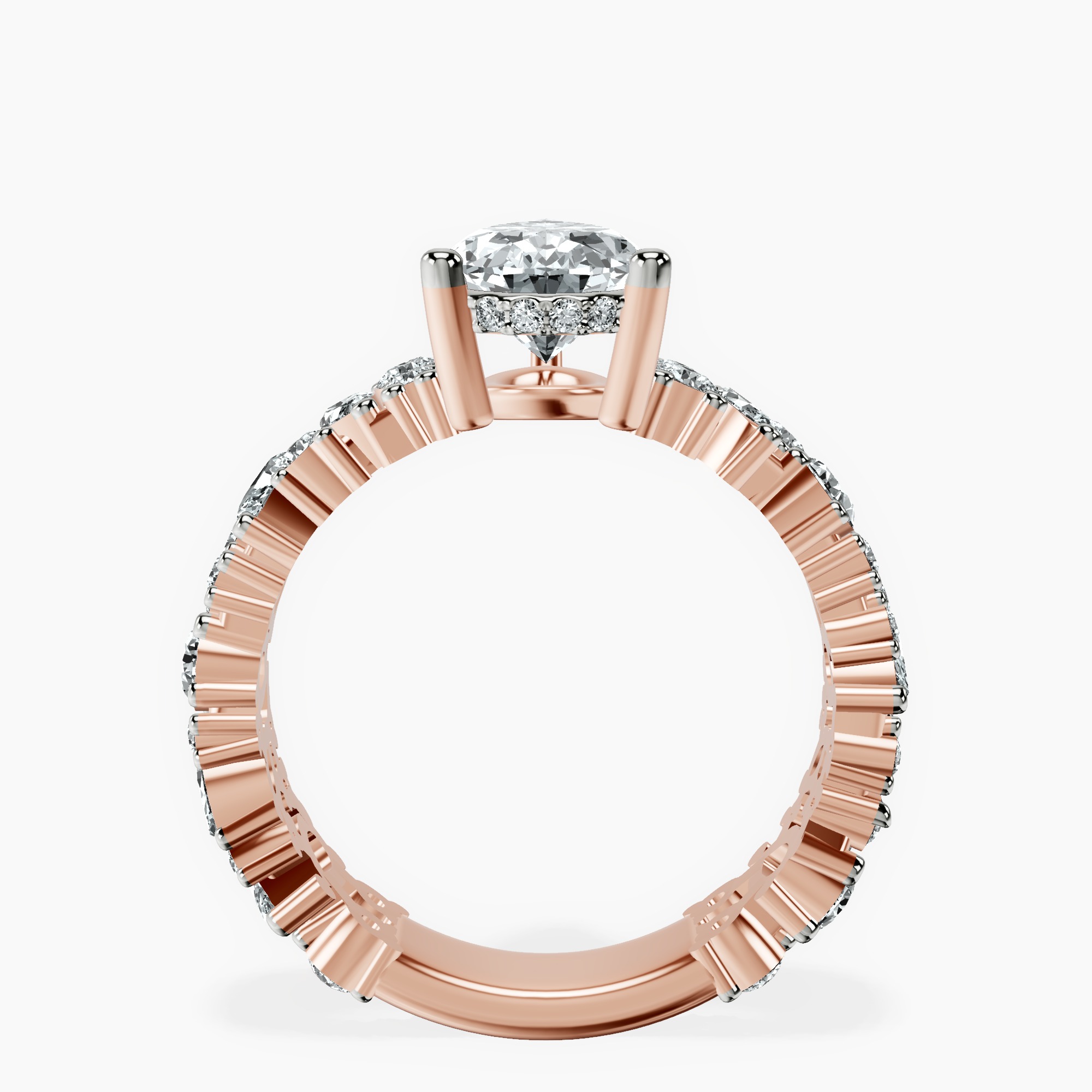 2.96 ct. pear Skylar Ring in 10kt rose gold side right image one