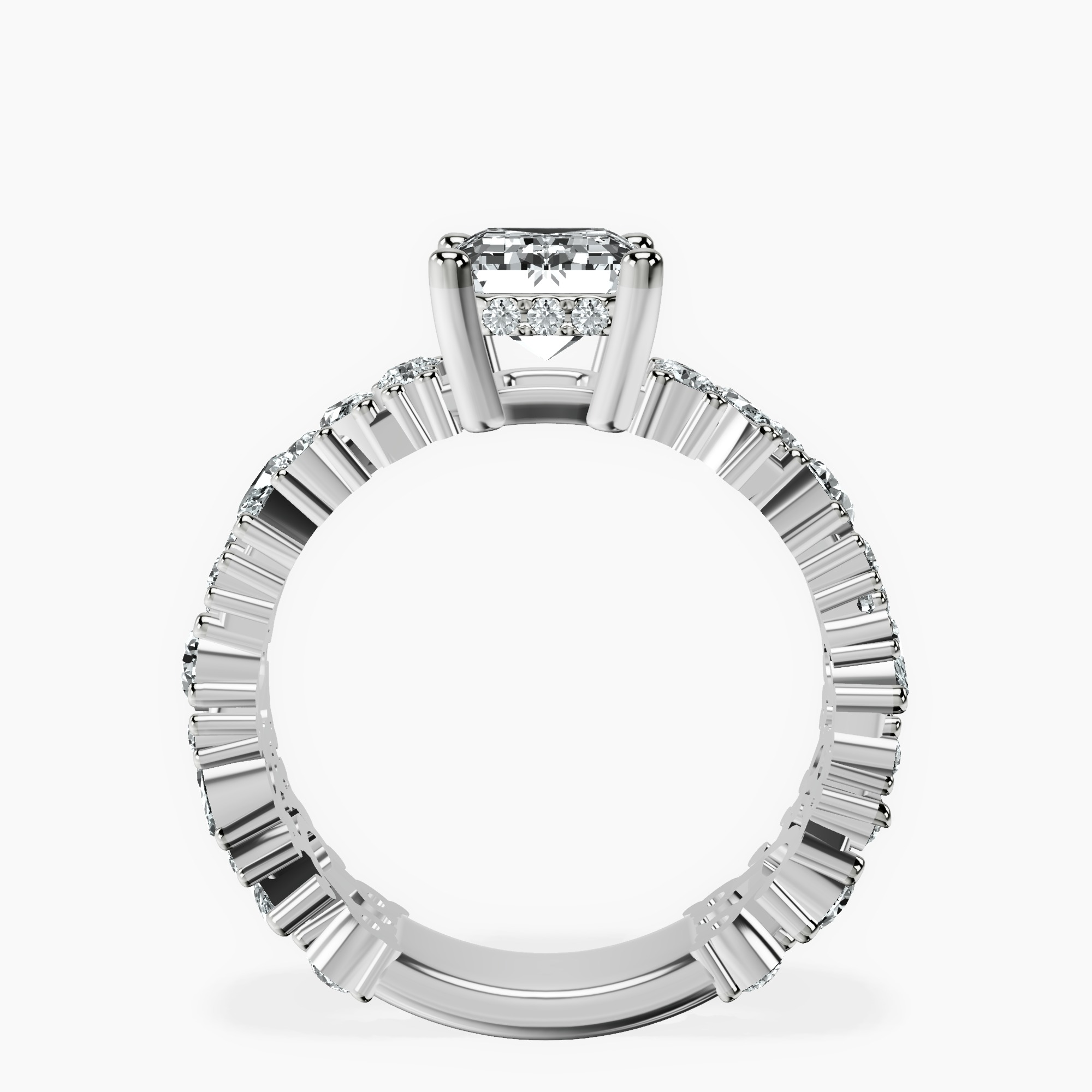2.91 ct. emerald Skylar Ring in 18kt white gold side right image one
