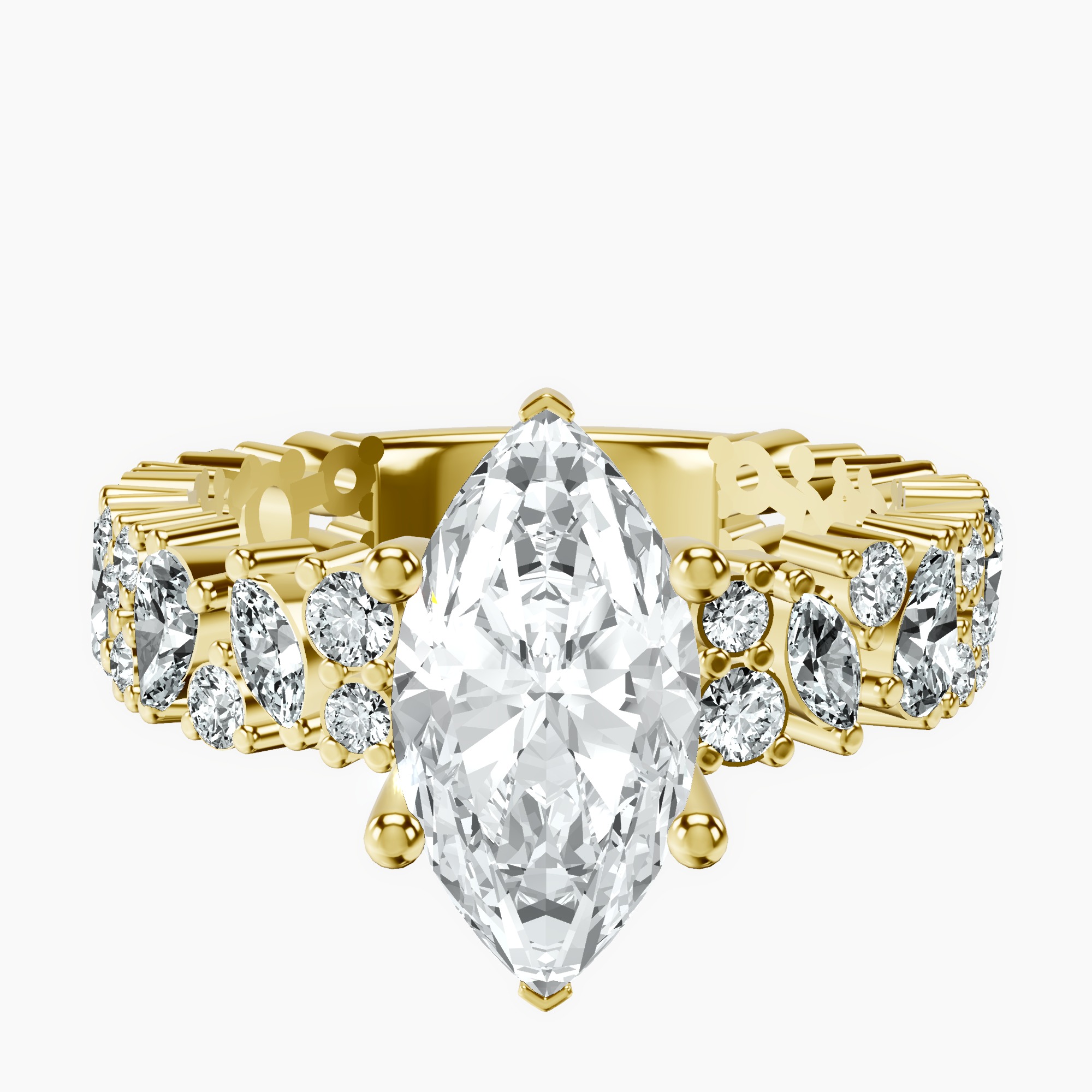 2.99 ct. marquise Skylar Ring in 10kt yellow gold rtr top