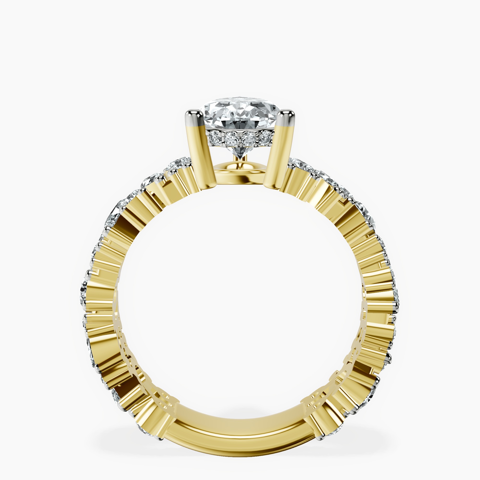 2.96 ct. pear Skylar Ring in 10kt yellow gold side right image one