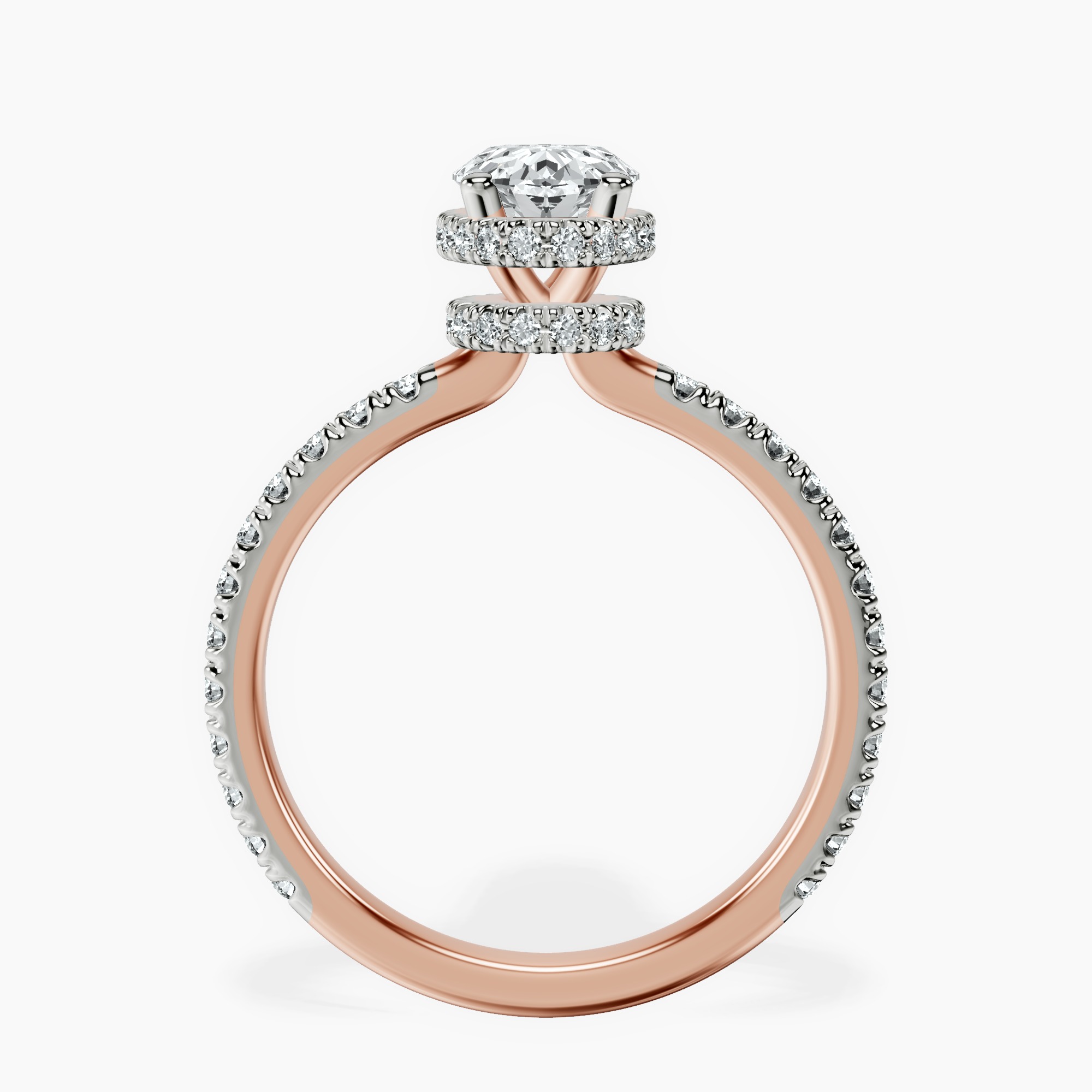 1.46 ct. oval Cleopatra Ring in 10kt rose gold side right image one