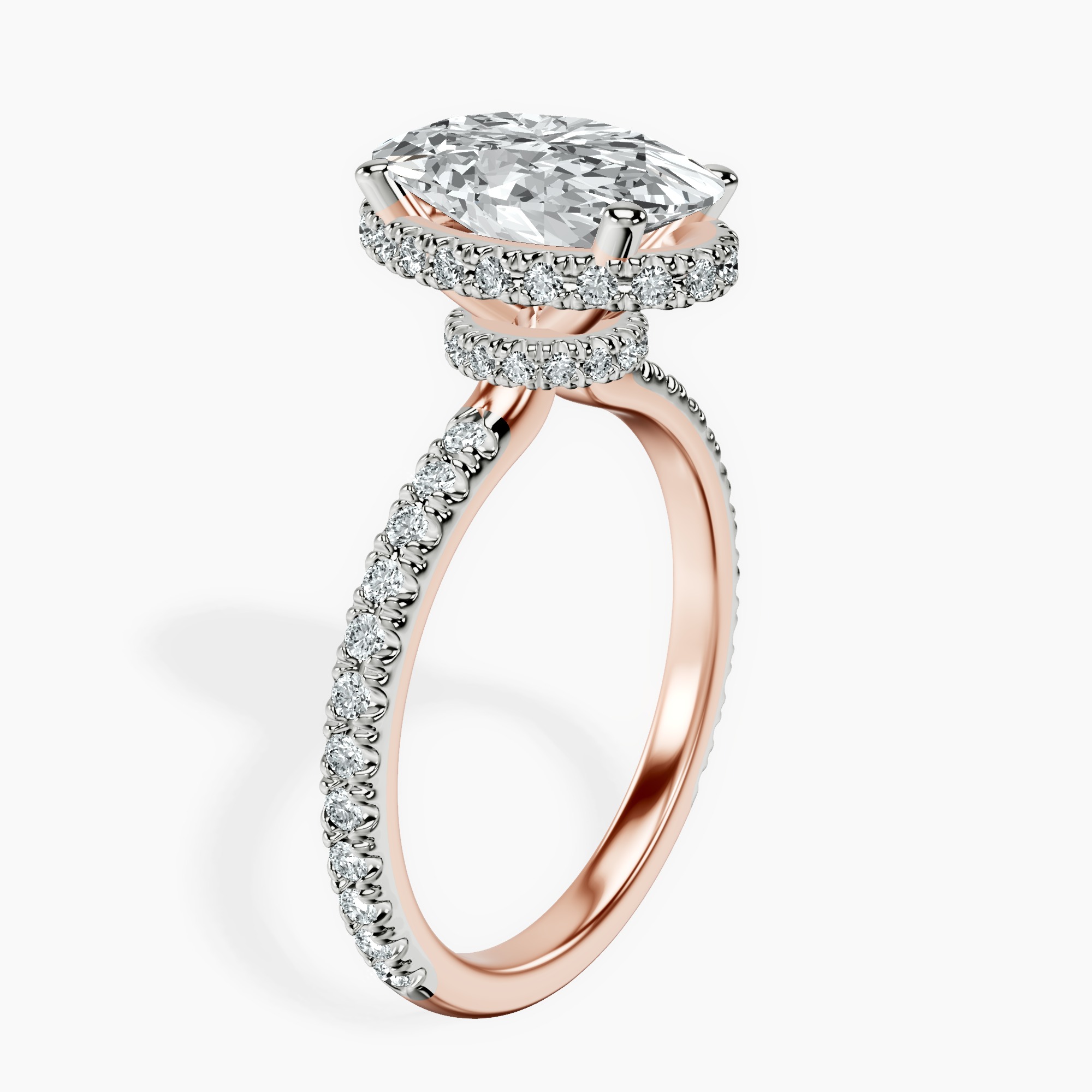 2.40 ct. oval Cleopatra Ring in 18kt rose gold standing product image one