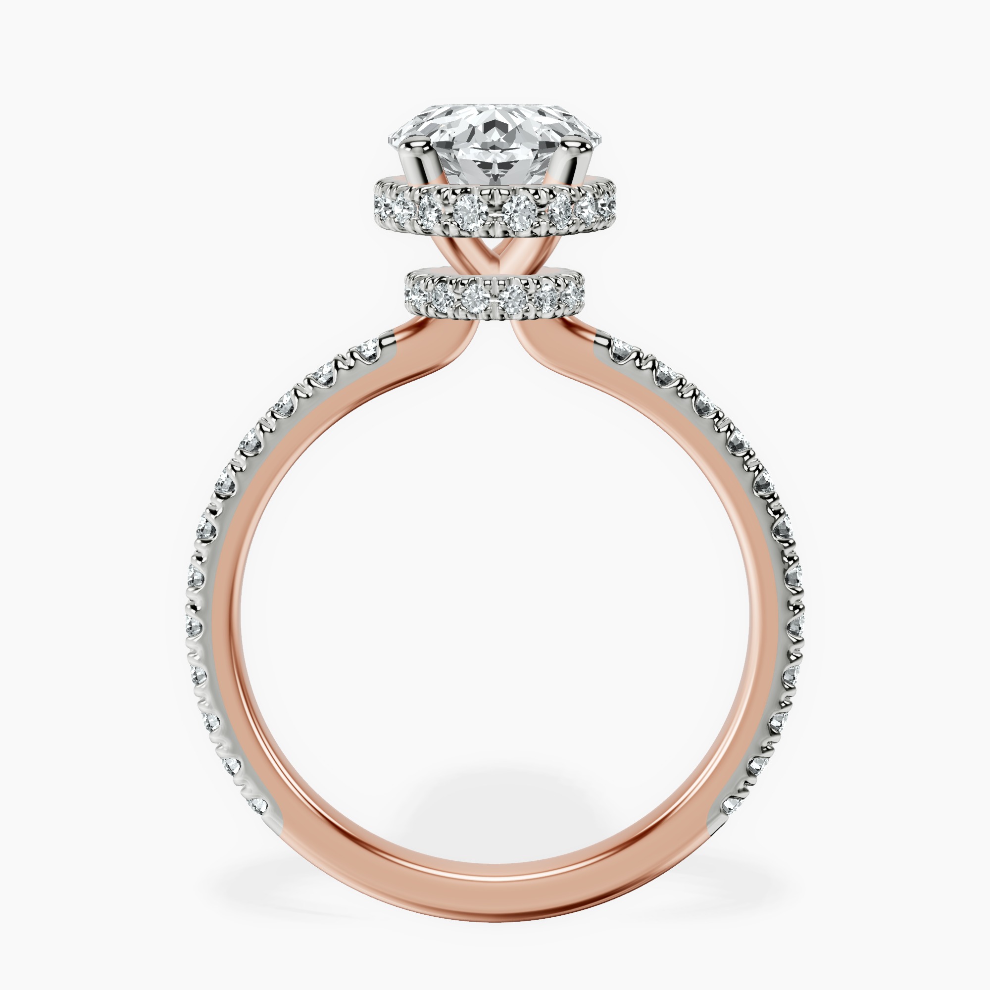 2.40 ct. oval Cleopatra Ring in 18kt rose gold side right image one