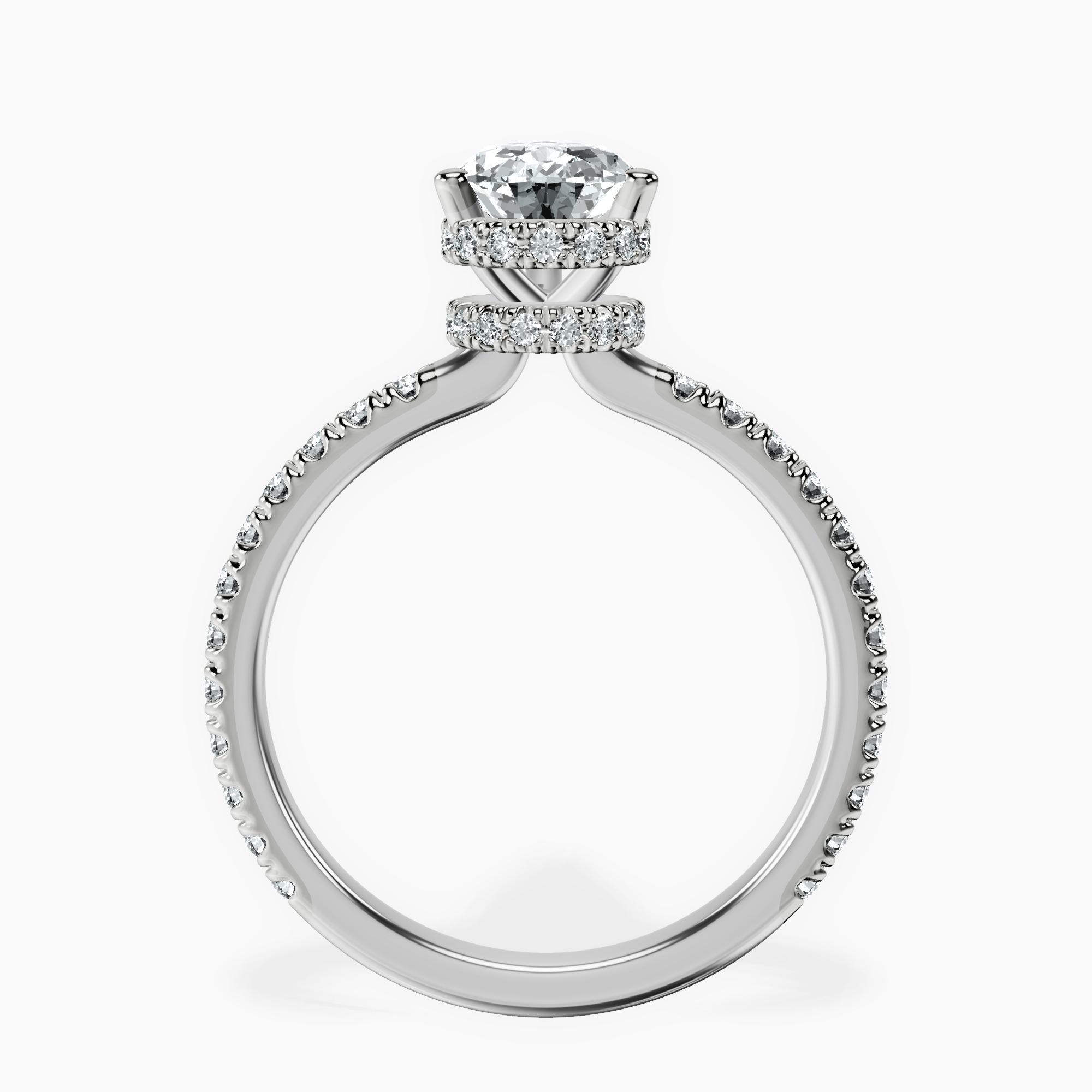 1.45 ct. pear Cleopatra Ring in 10kt white gold side right image one