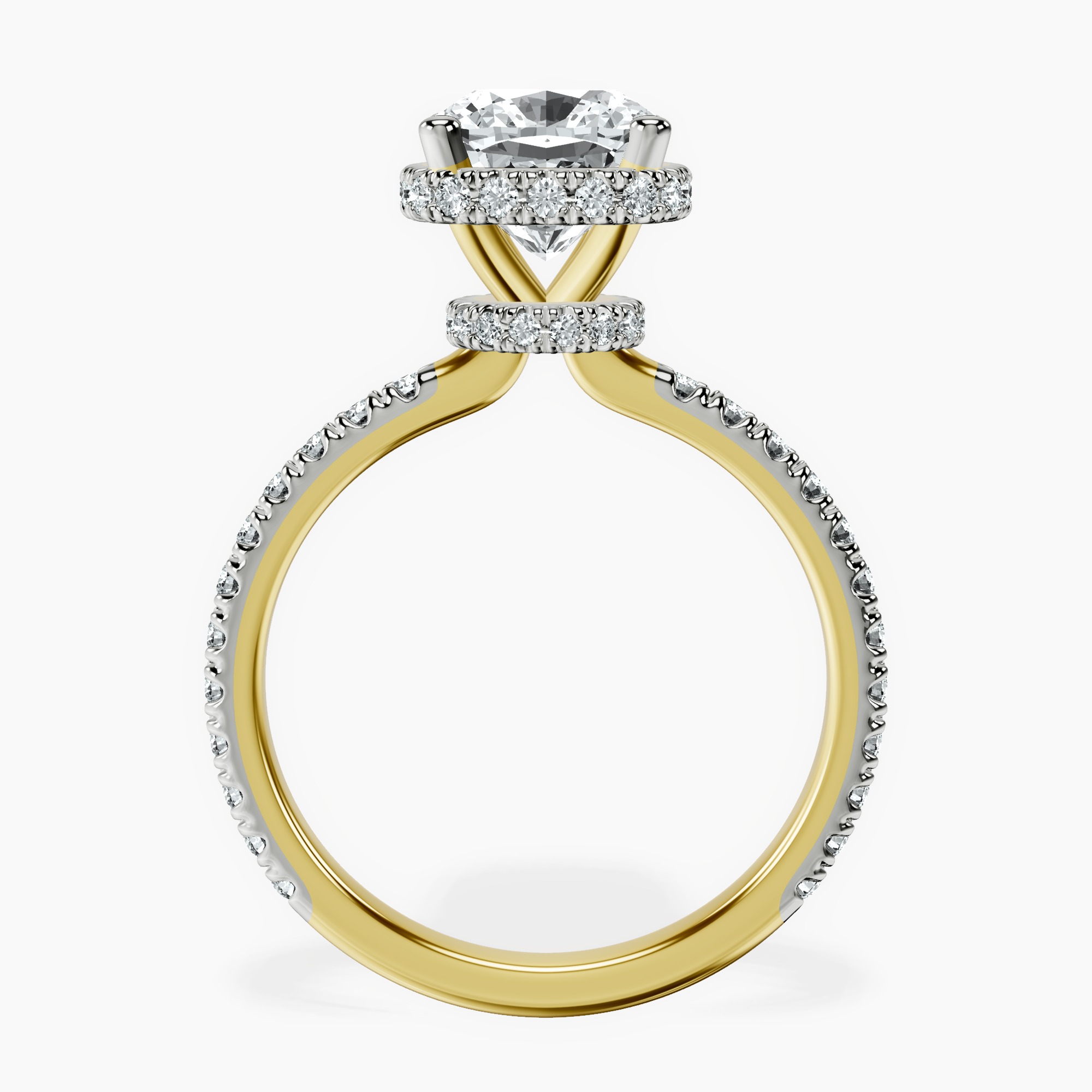 2.46 ct. cushion Cleopatra Ring in 14kt yellow gold side right image one