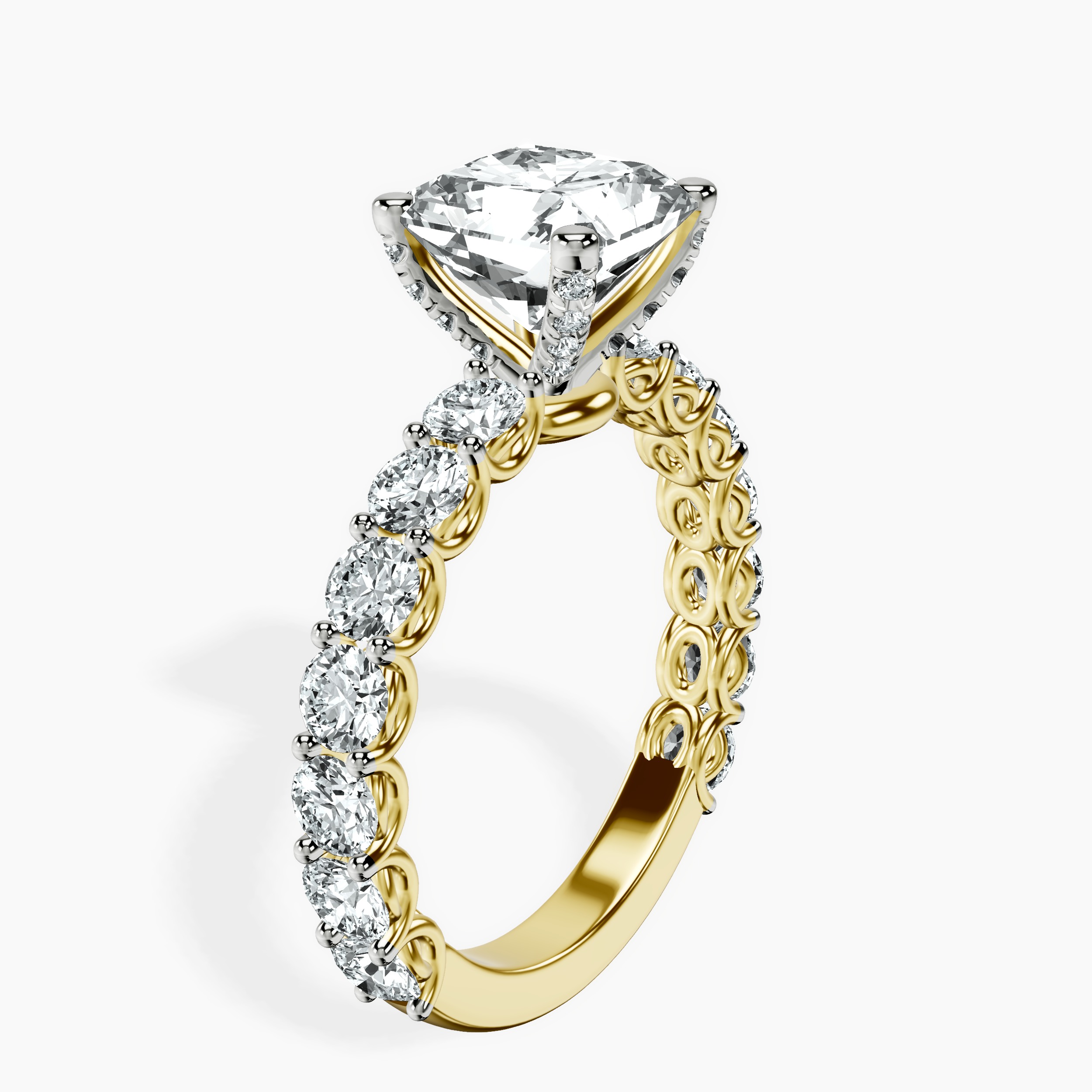 2.94 ct. radiant Genelia Ring in 10kt yellow gold standing product image one