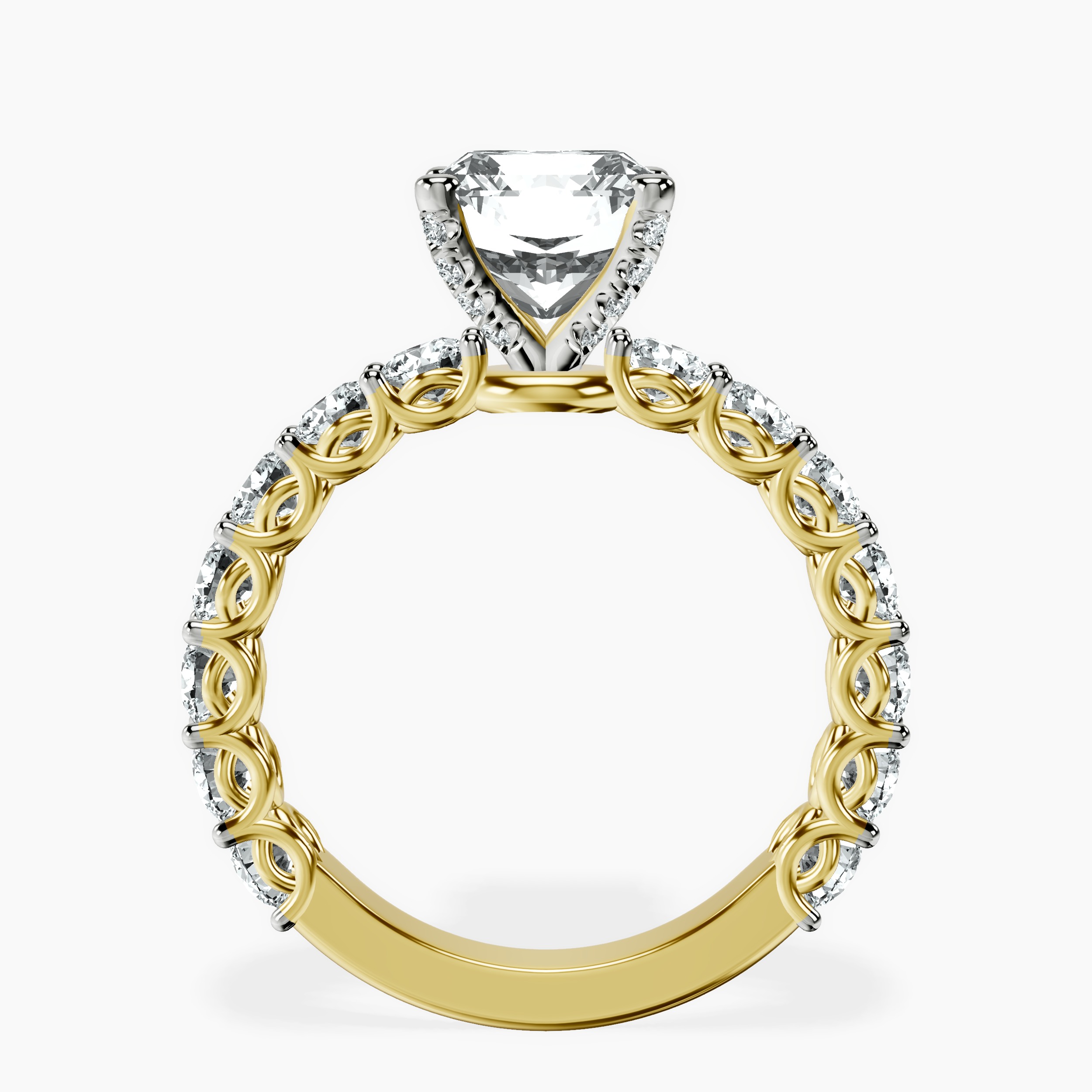 2.94 ct. radiant Genelia Ring in 10kt yellow gold side right image one