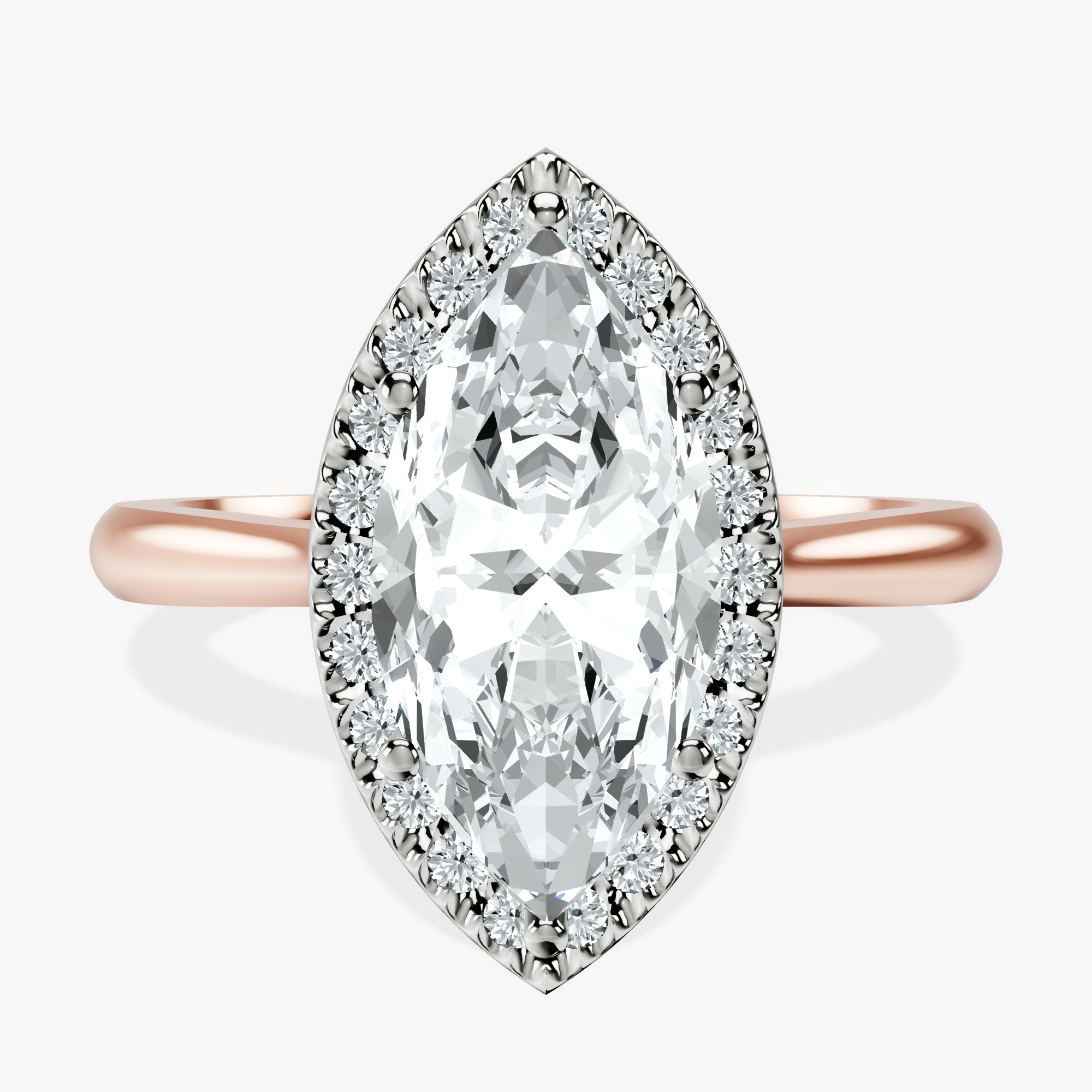 2.73 ct. marquise Harriet Ring in 14kt rose gold rtr top