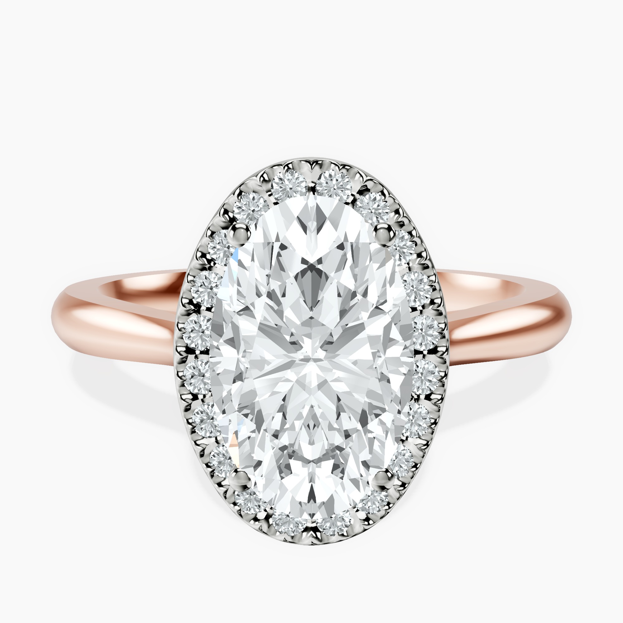 2.40 ct. oval Harriet Ring in 18kt rose gold rtr top