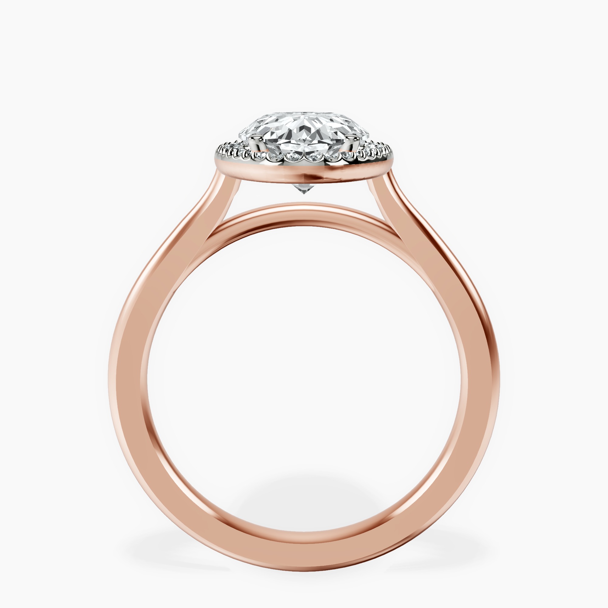 2.40 ct. oval Harriet Ring in 18kt rose gold side right image one