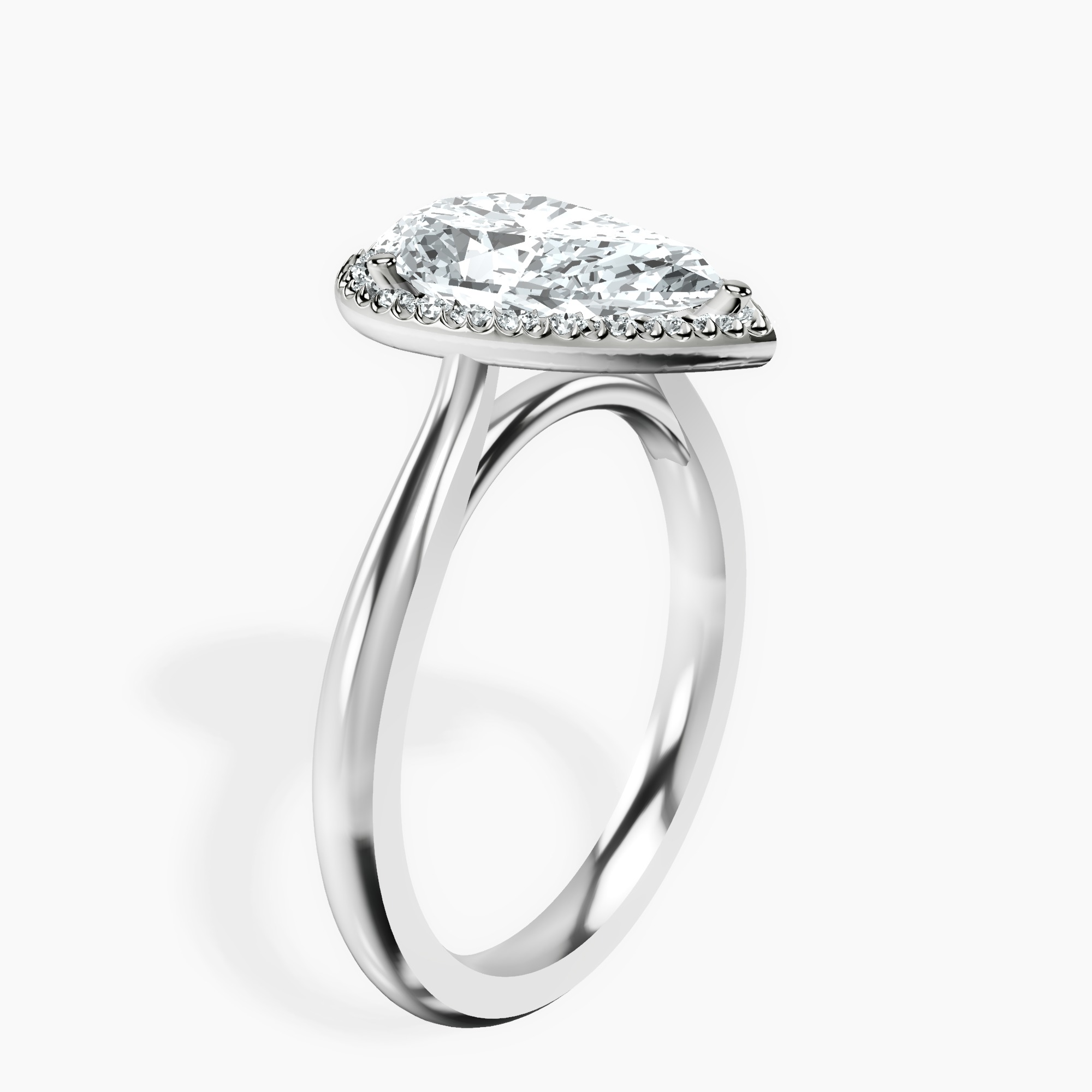 2.96 ct. pear Harriet Ring in 14kt white gold standing product image one