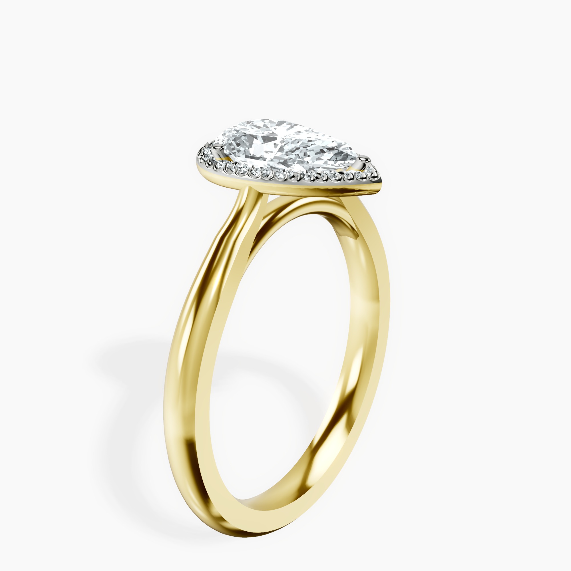 1.34 ct. pear Harriet Ring in 18kt yellow gold standing product image one