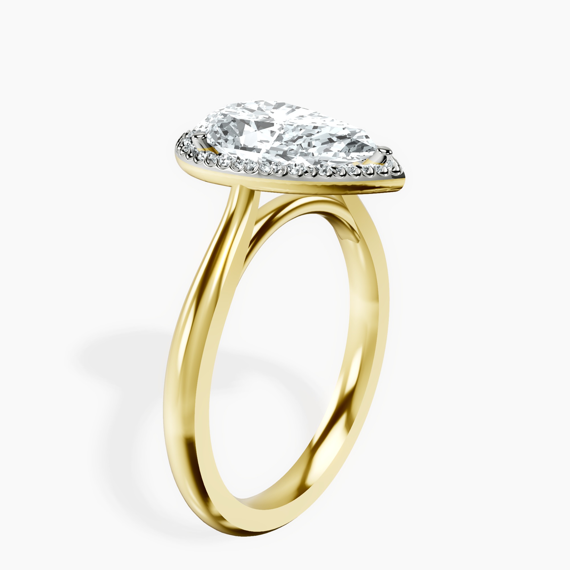 2.96 ct. pear Harriet Ring in 18kt yellow gold standing product image one