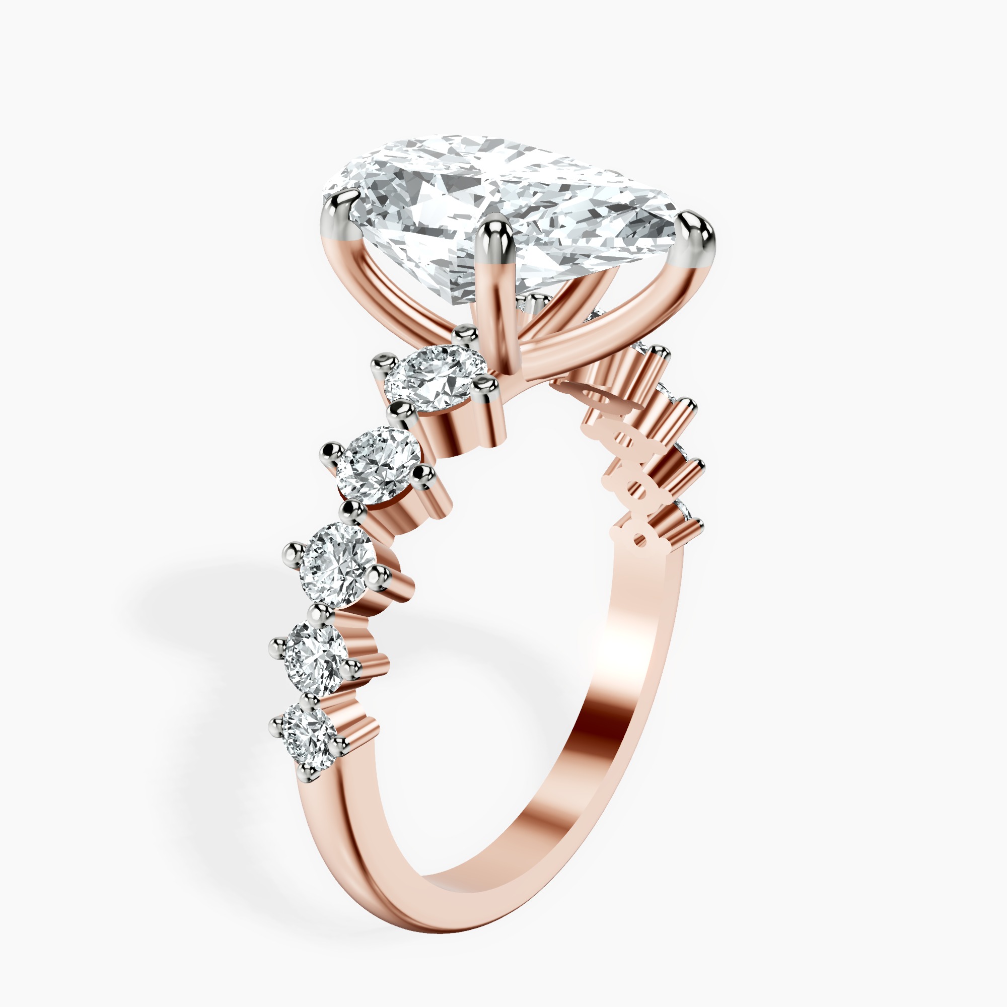 3.99 ct. pear Edna Ring in 10kt rose gold standing product image one