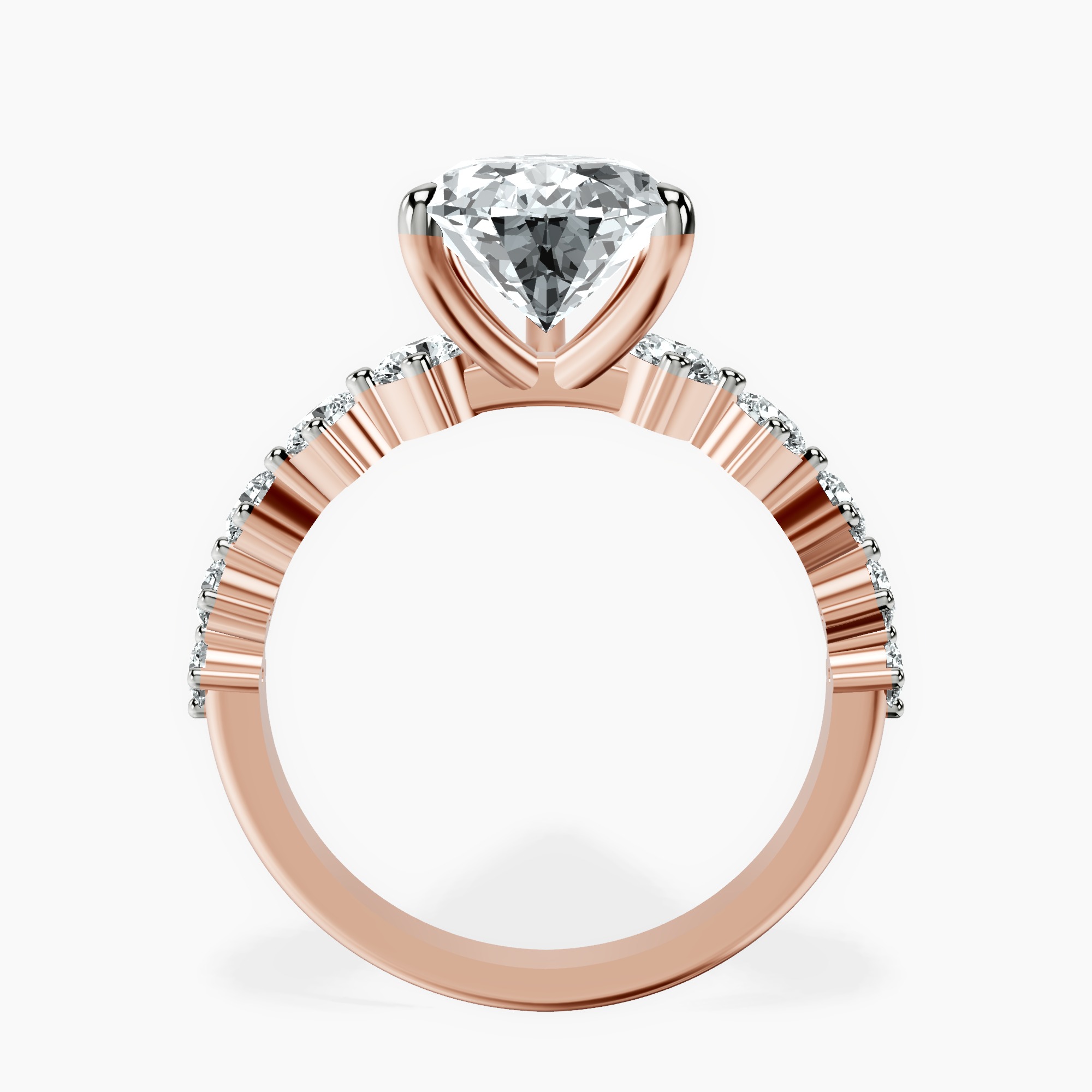 3.99 ct. pear Edna Ring in 10kt rose gold side right image one