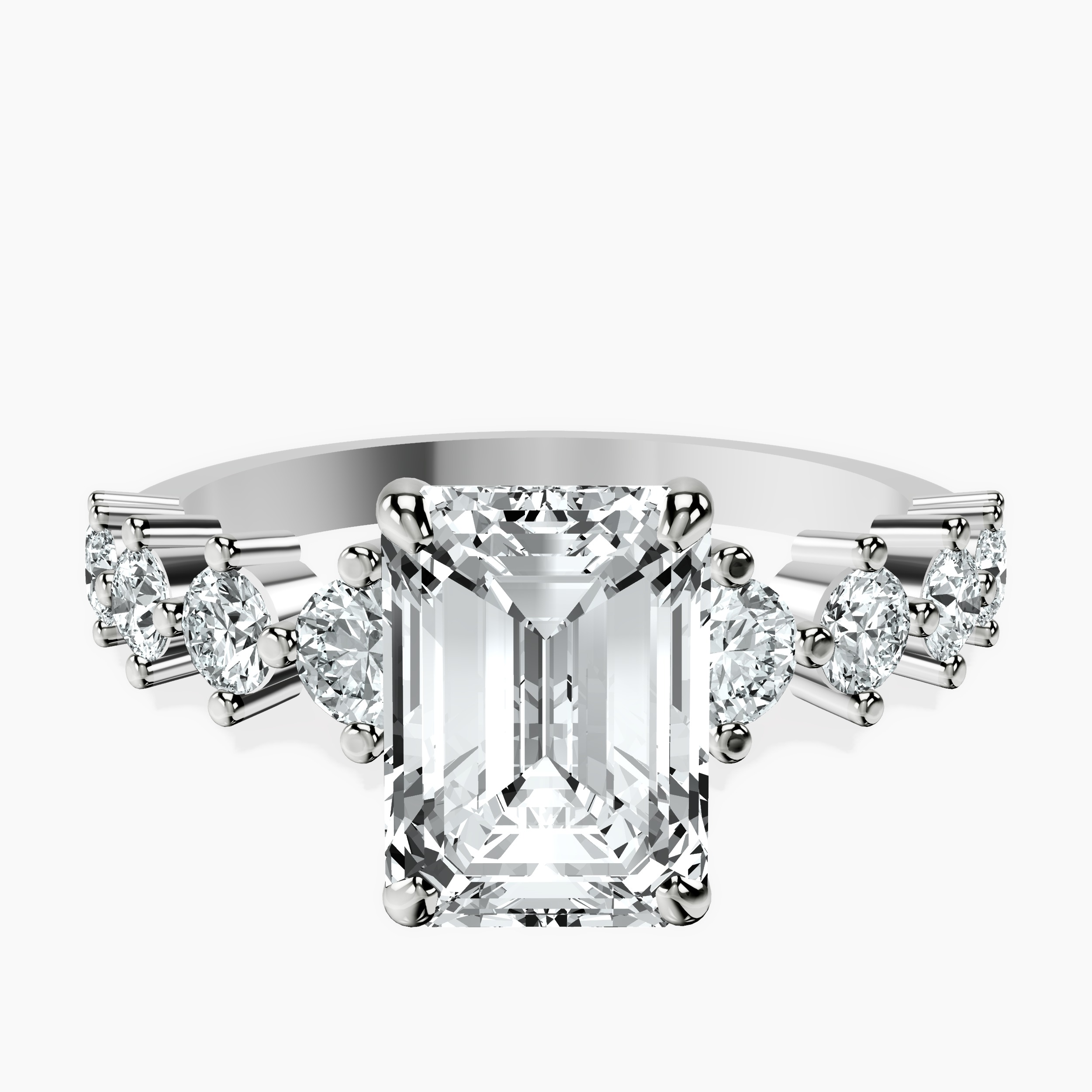 2.16 ct. emerald Edna Ring in 14kt white gold rtr top