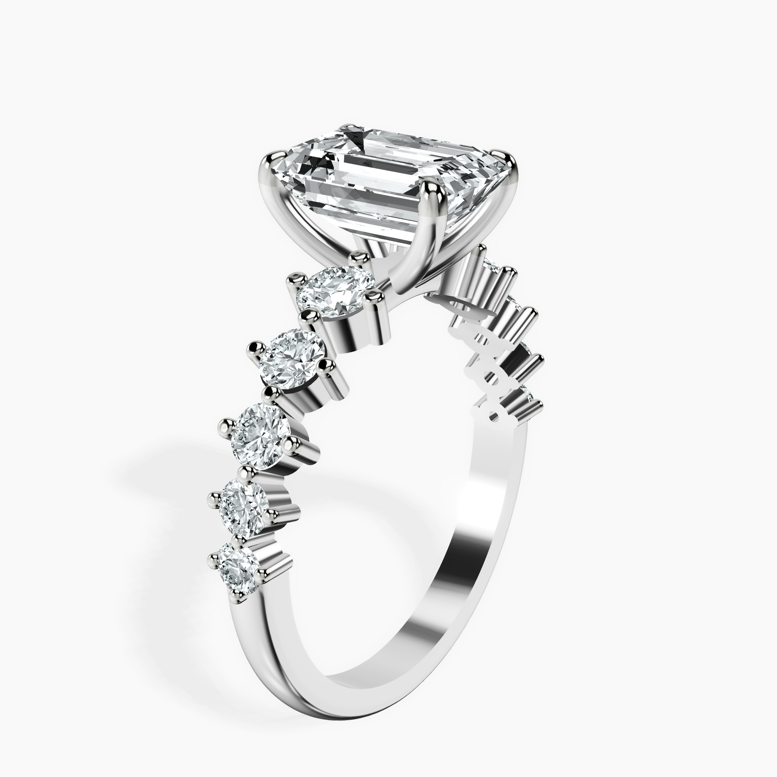 2.16 ct. emerald Edna Ring in 14kt white gold standing product image one