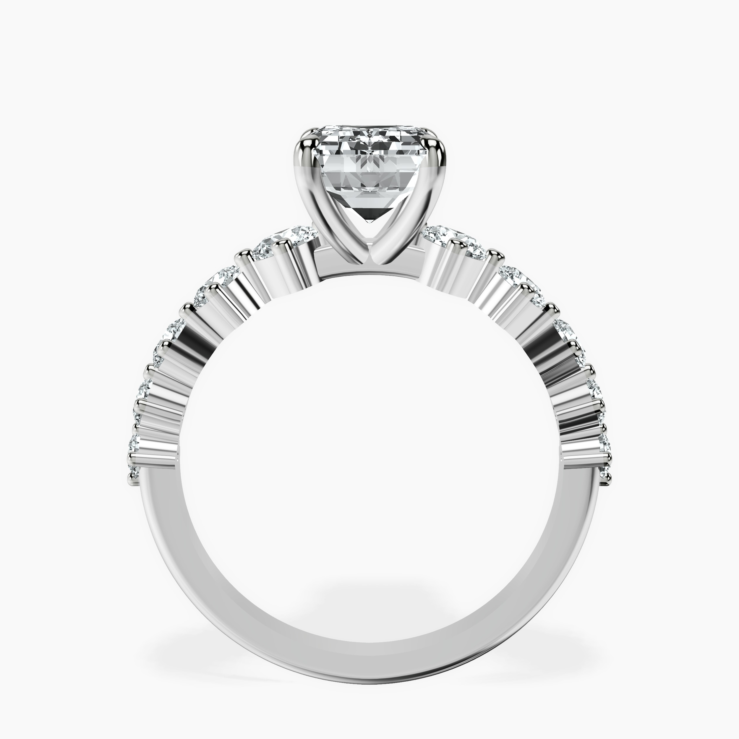 2.16 ct. emerald Edna Ring in 14kt white gold side right image one