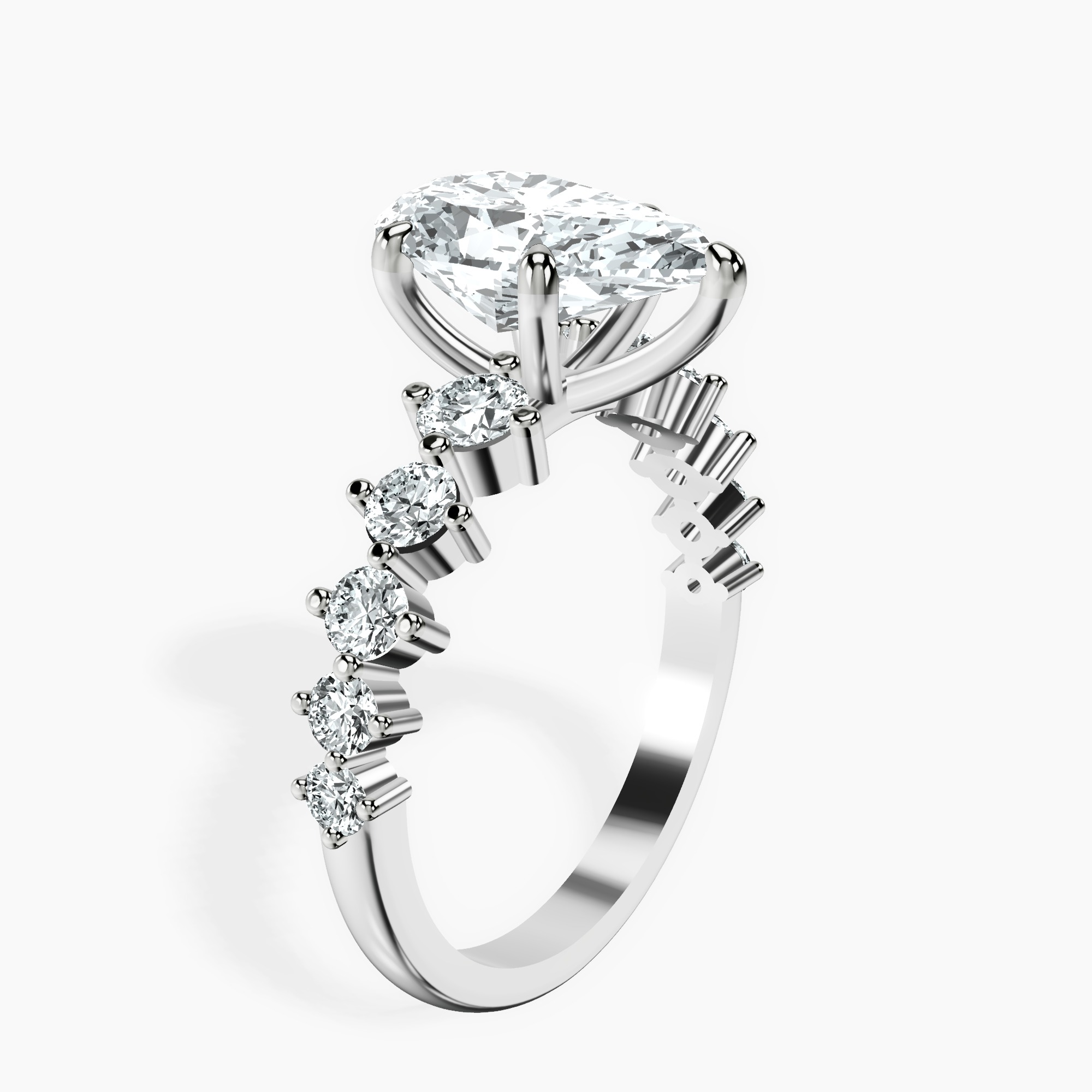 2.96 ct. pear Edna Ring in 10kt white gold standing product image one