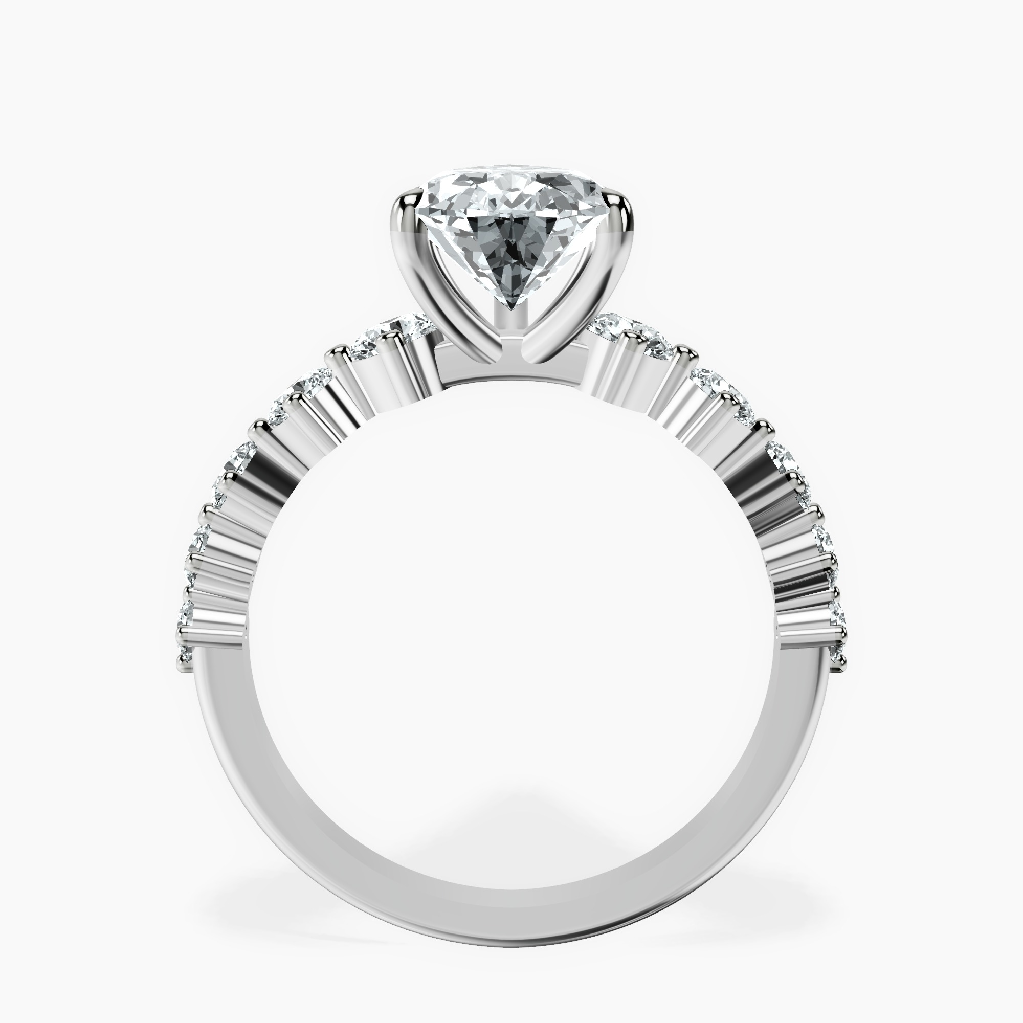 2.96 ct. pear Edna Ring in 10kt white gold side right image one
