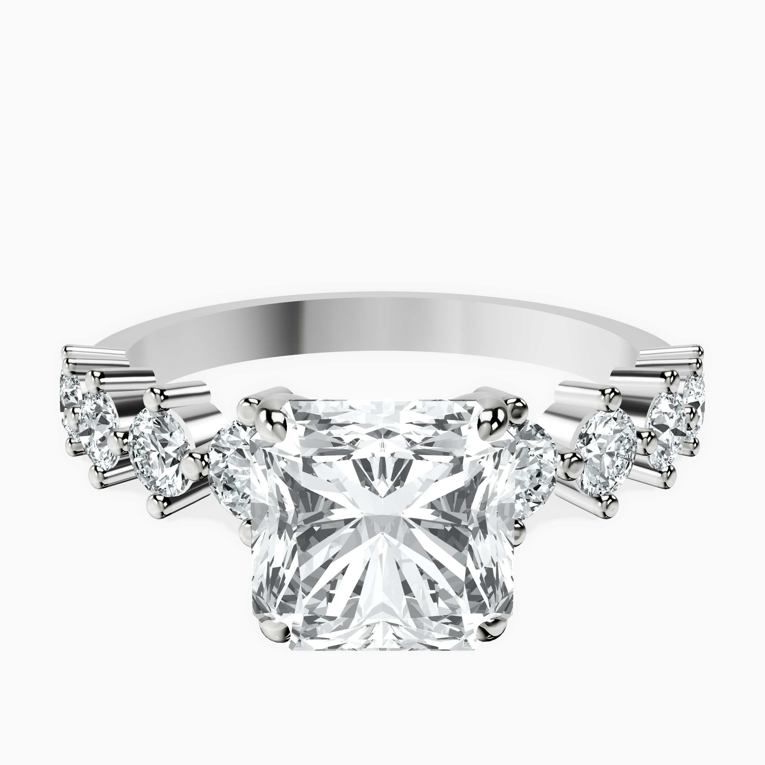 2.94 ct. radiant Edna Ring in platinum rtr top