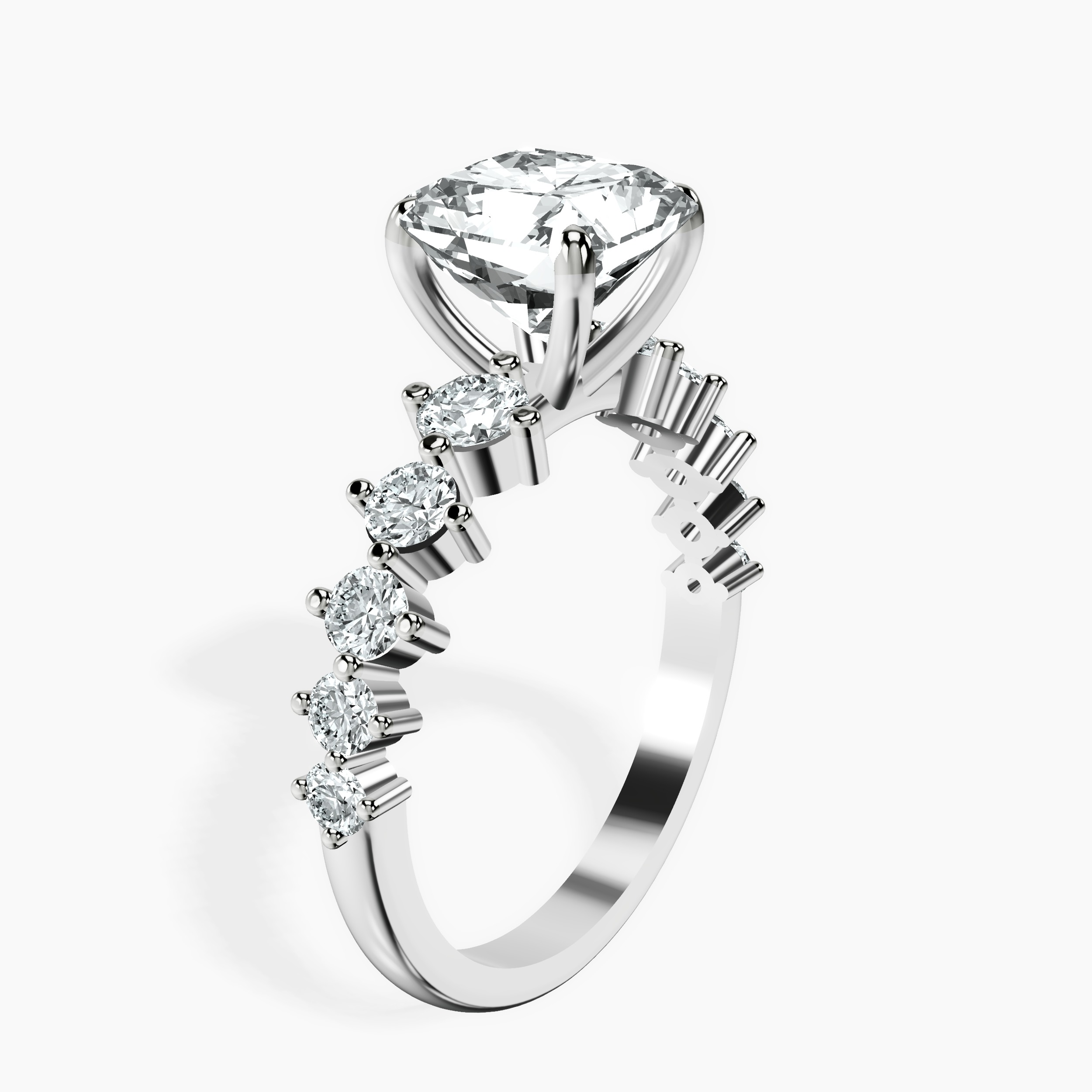 2.94 ct. radiant Edna Ring in platinum standing product image one