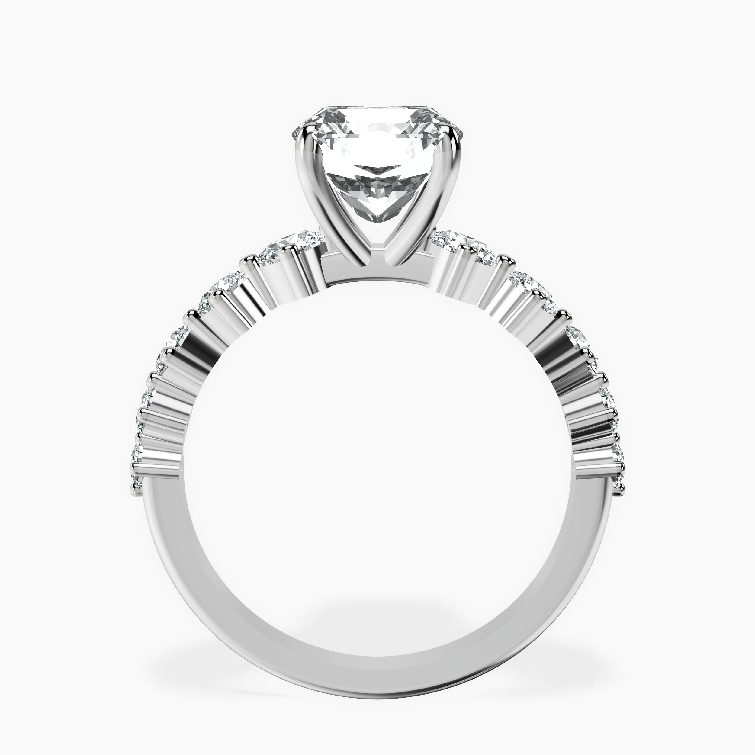 2.94 ct. radiant Edna Ring in platinum side right image one