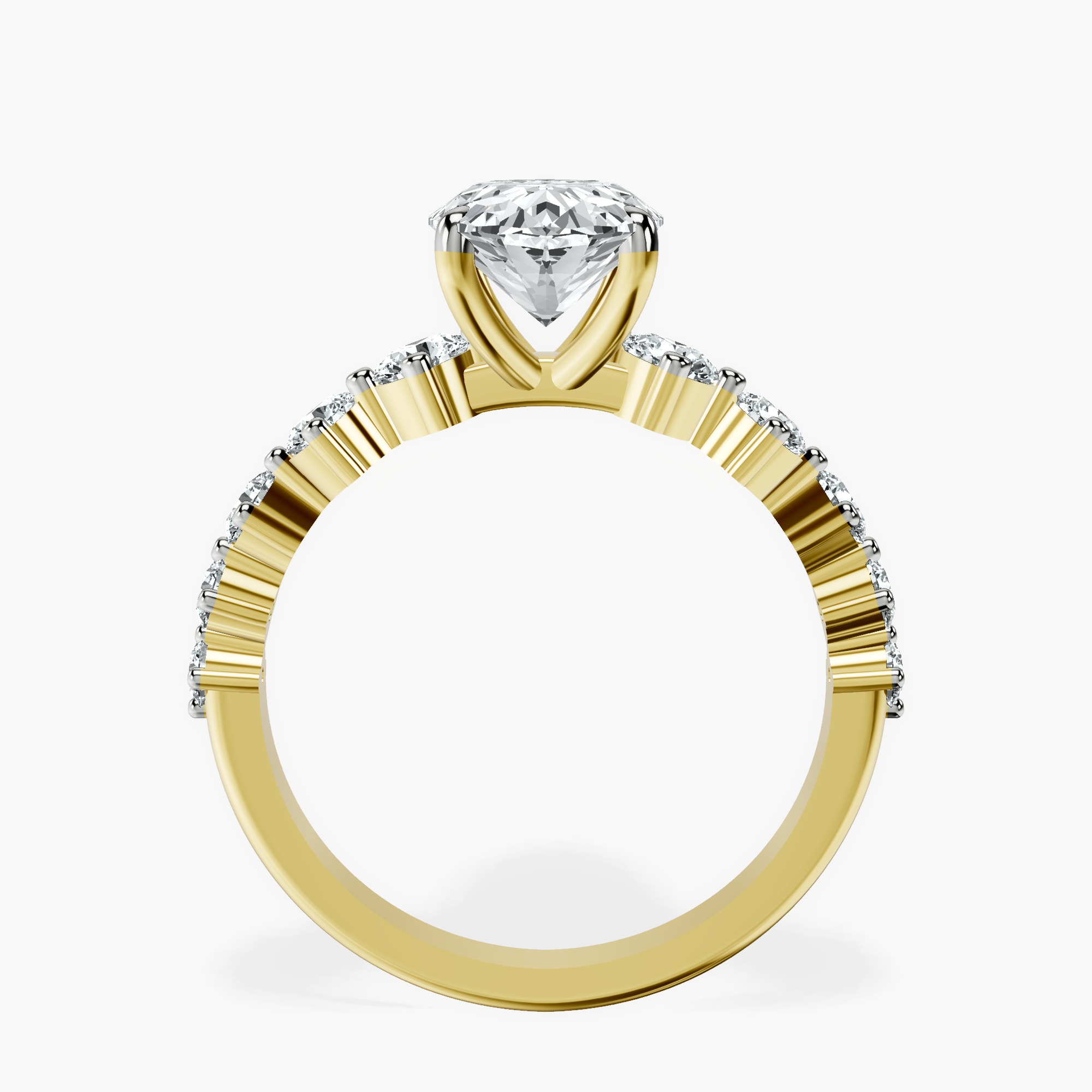 2.40 ct. oval Edna Ring in 14kt yellow gold side right image one
