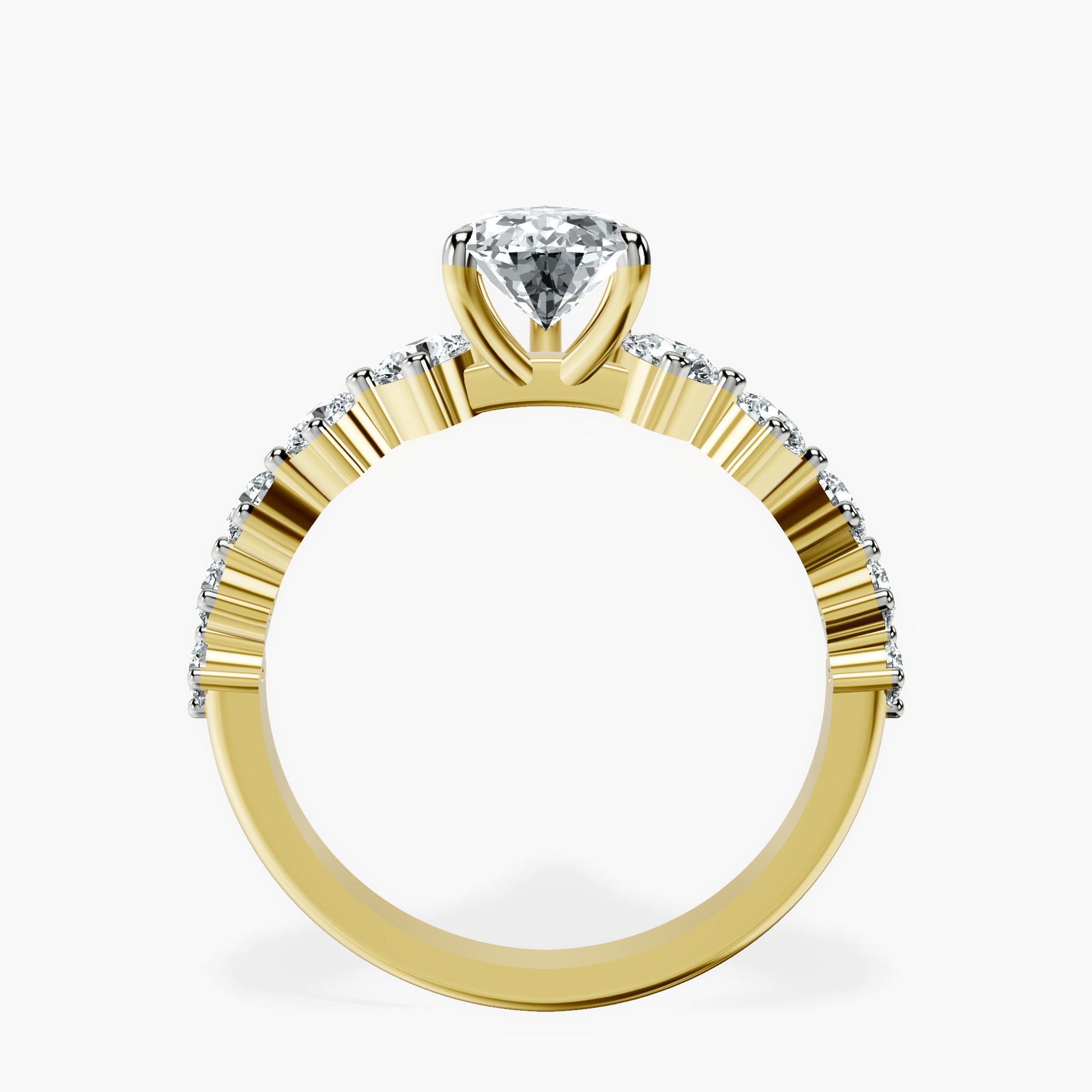 1.45 ct. pear Edna Ring in 10kt yellow gold side right image one