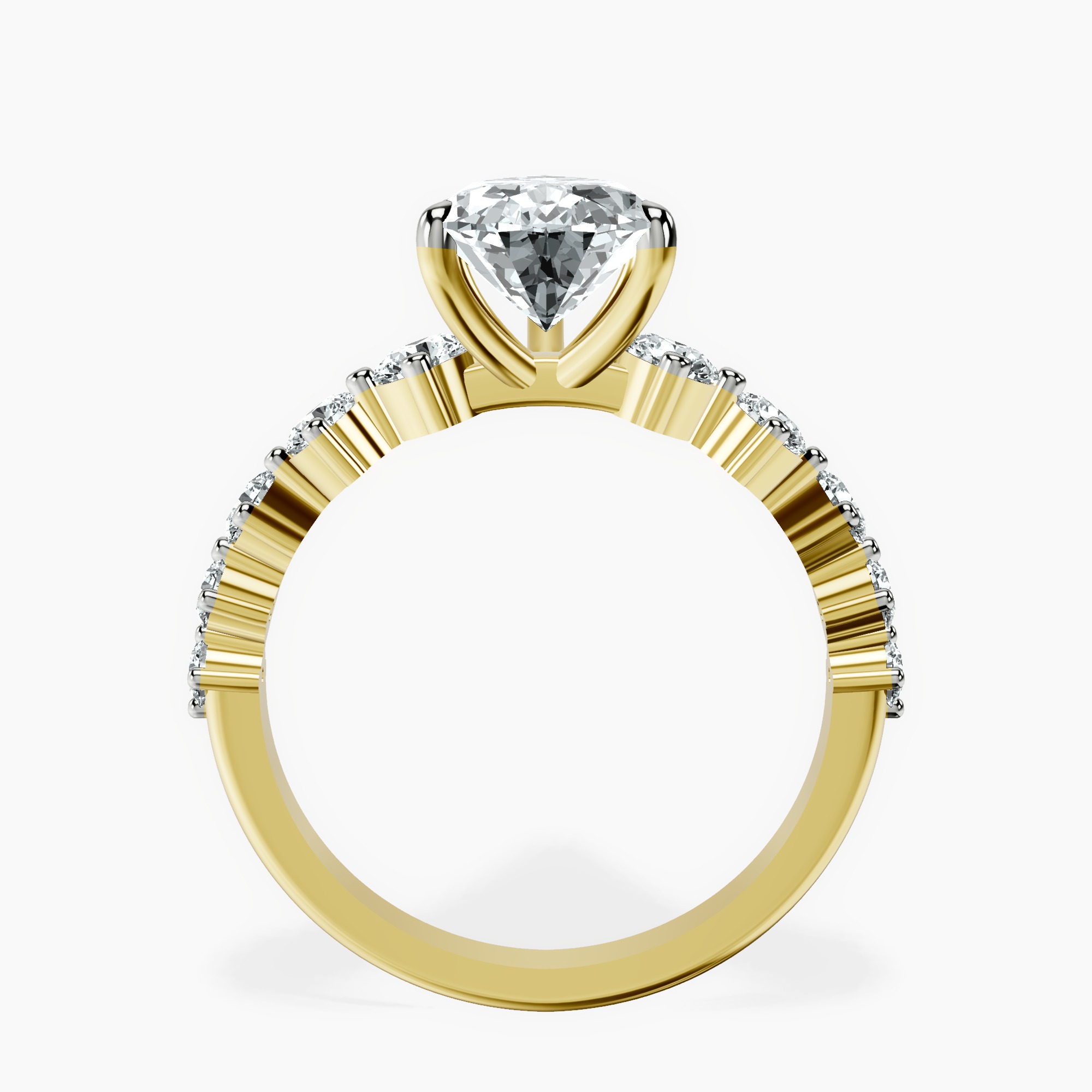 2.96 ct. pear Edna Ring in 18kt yellow gold side right image one