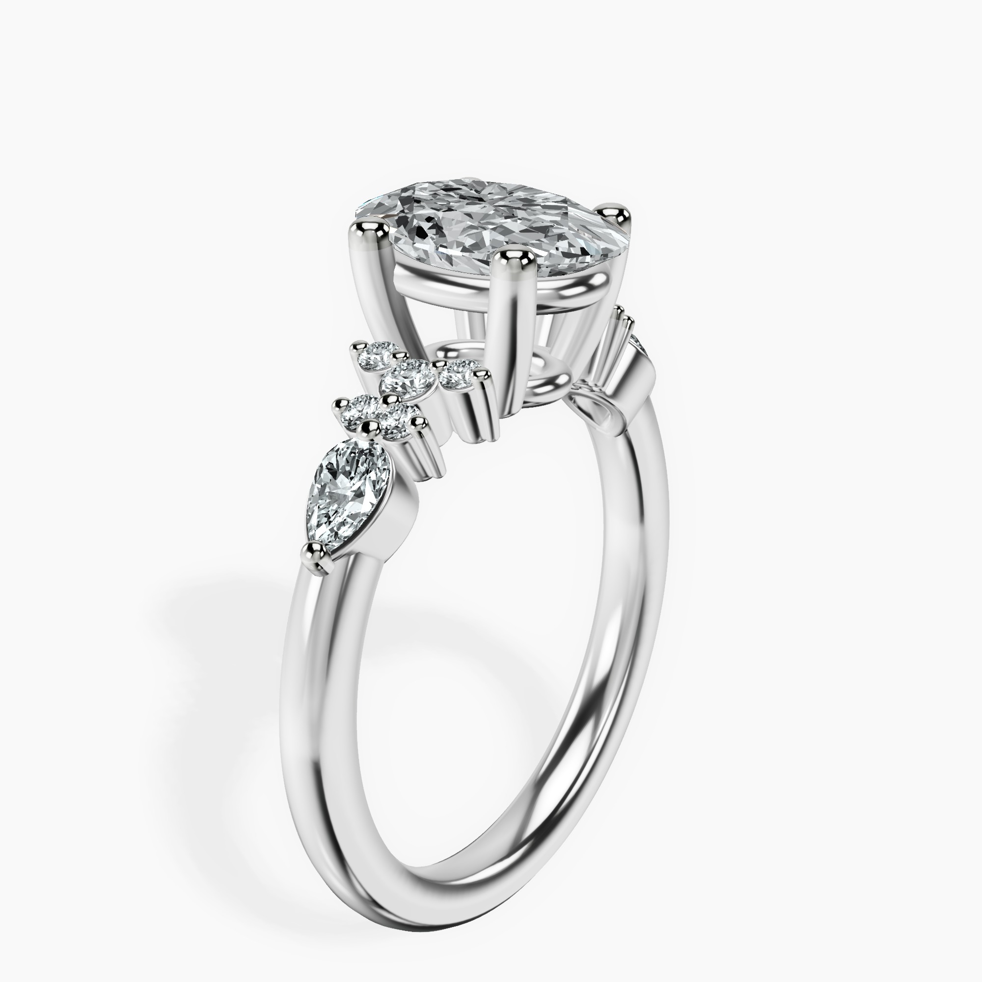 2.40 ct. oval Josephine Ring in platinum standing product image one