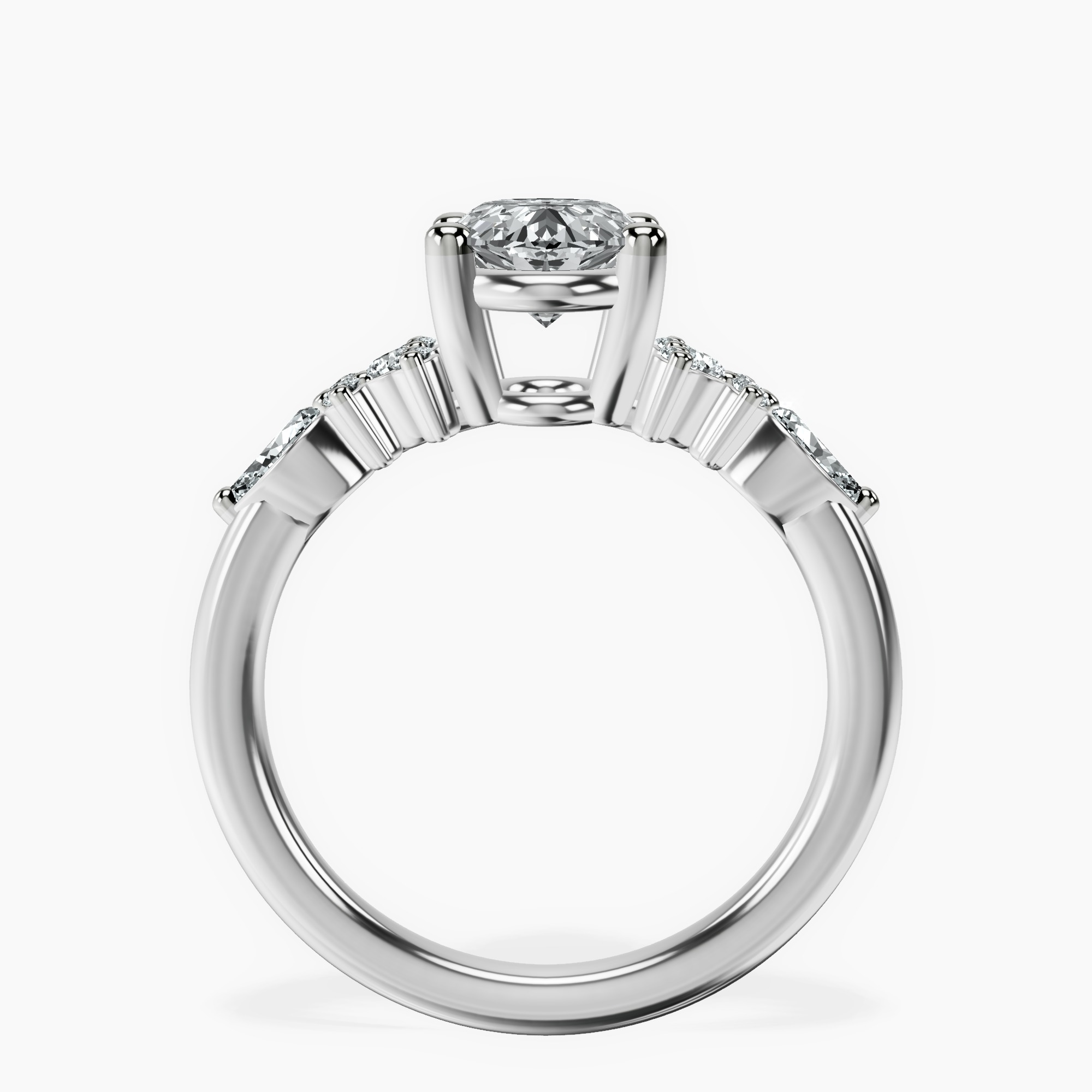 2.40 ct. oval Josephine Ring in platinum side right image one