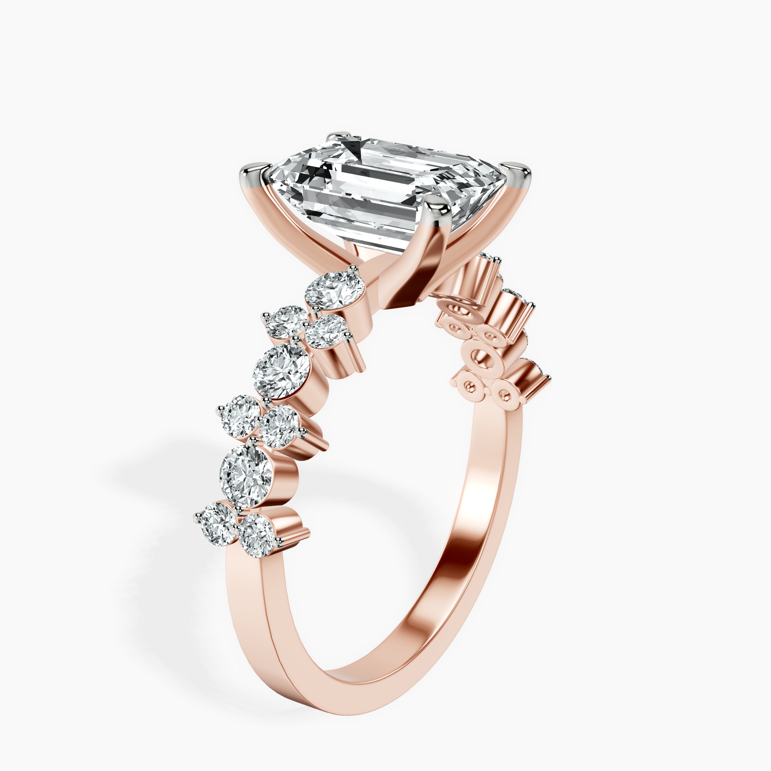 2.91 ct. emerald Dorothea Ring in 14kt rose gold standing product image one