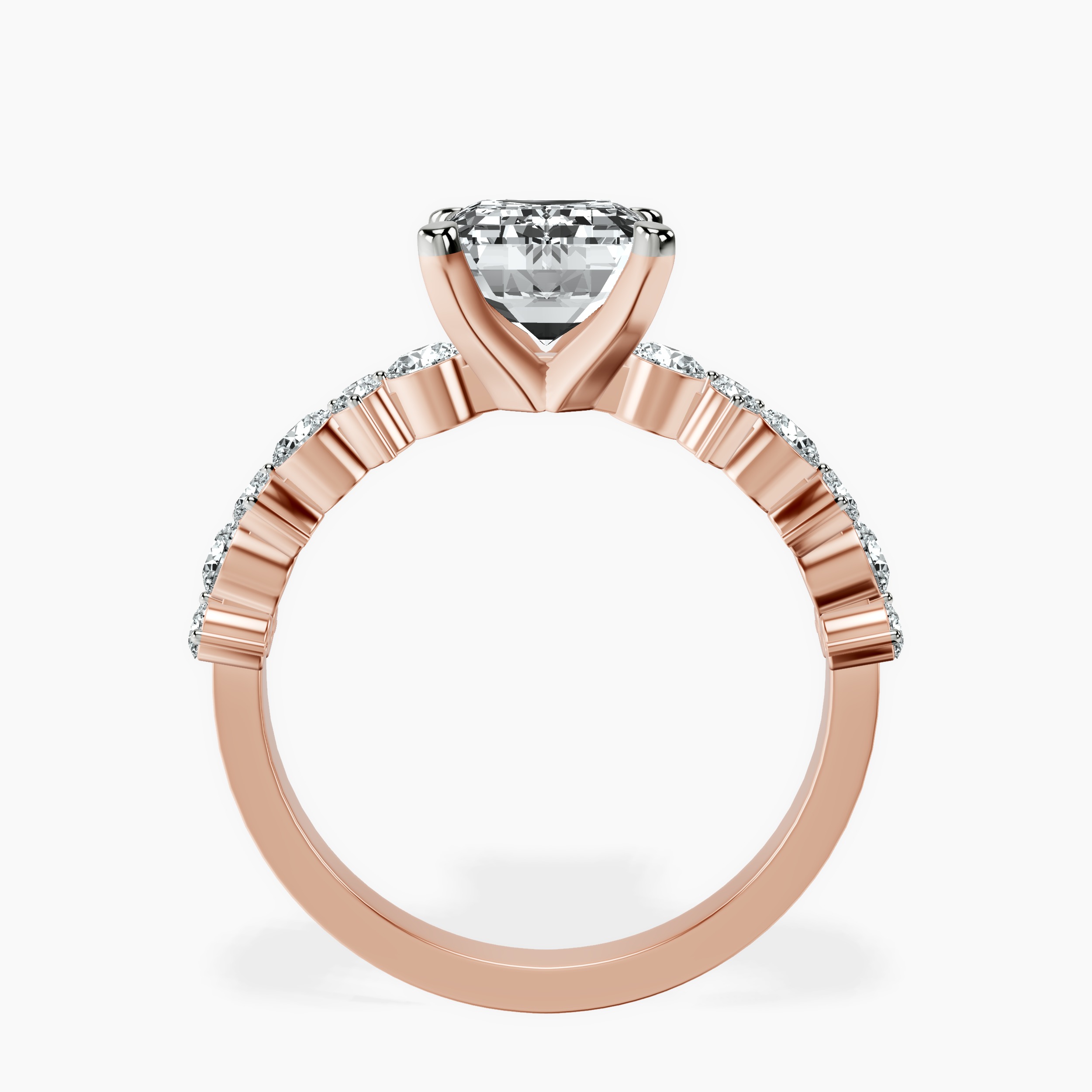 2.91 ct. emerald Dorothea Ring in 14kt rose gold side right image one