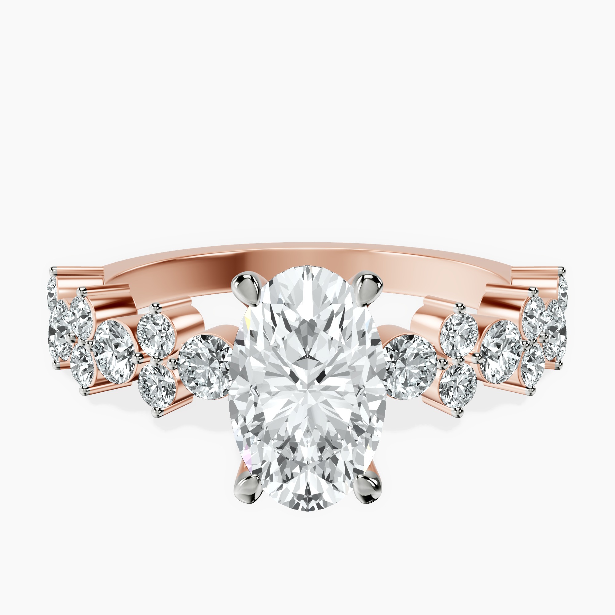 1.37 ct. oval Dorothea Ring in 10kt rose gold rtr top