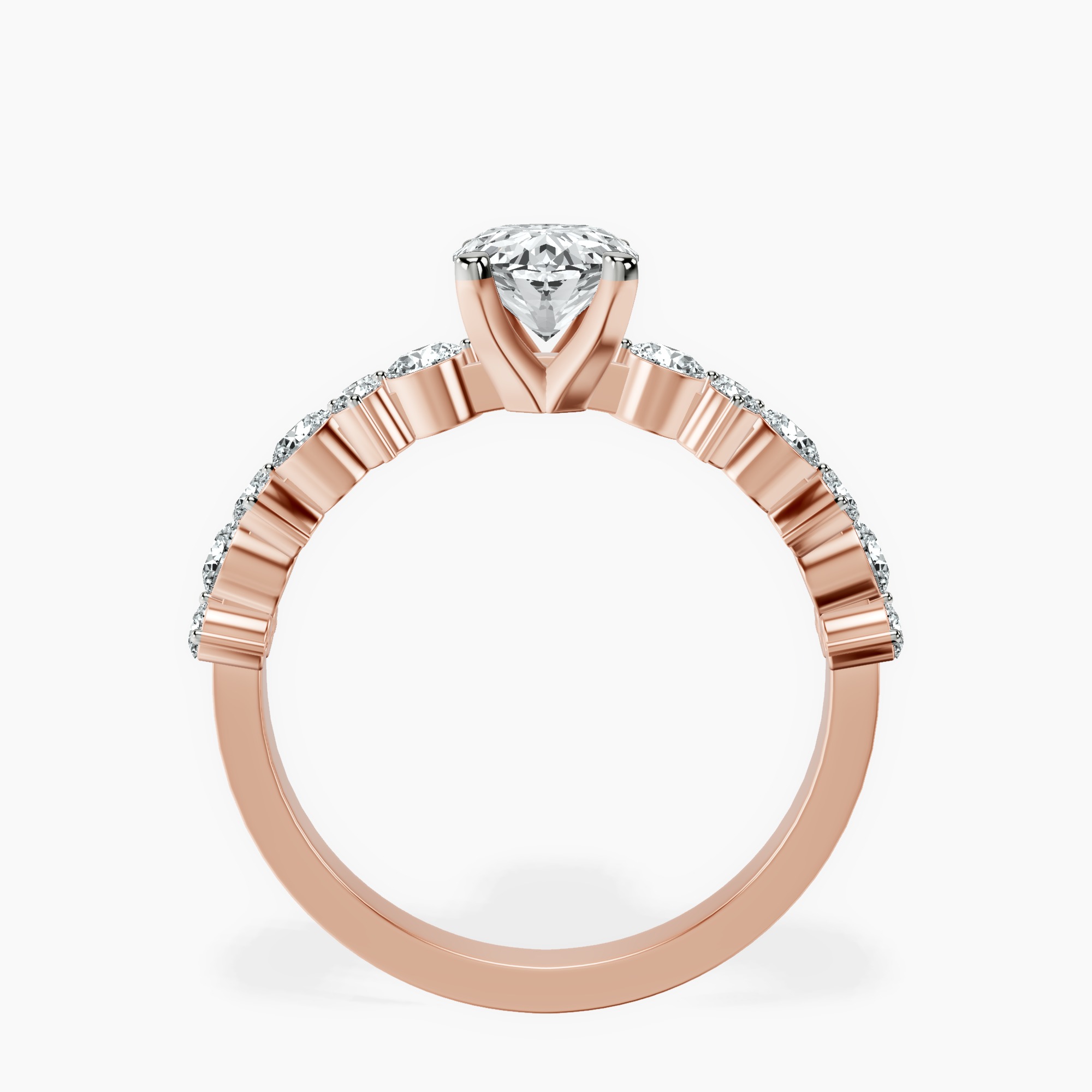 1.37 ct. oval Dorothea Ring in 10kt rose gold side right image one