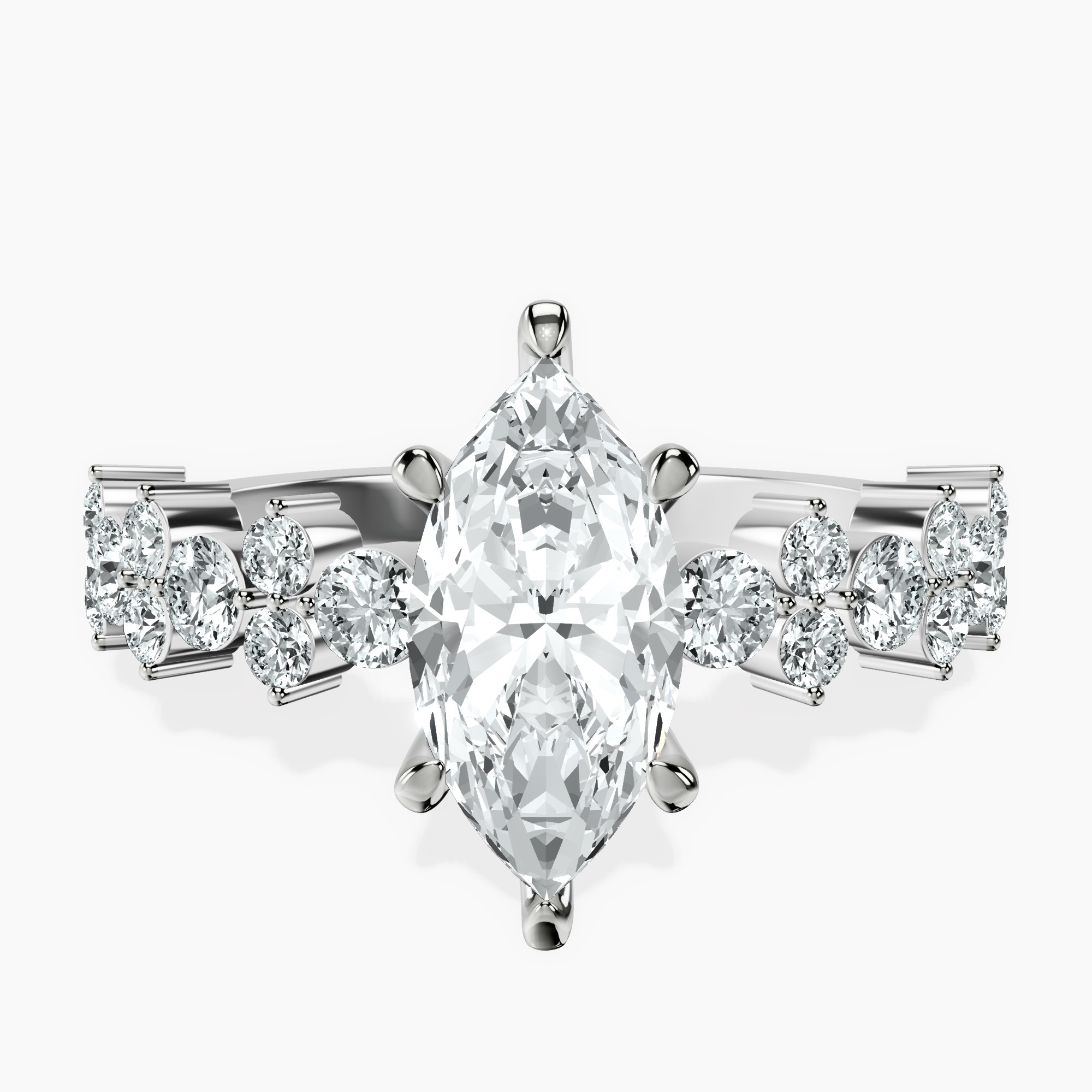 1.46 ct. marquise Dorothea Ring in 10kt white gold rtr top