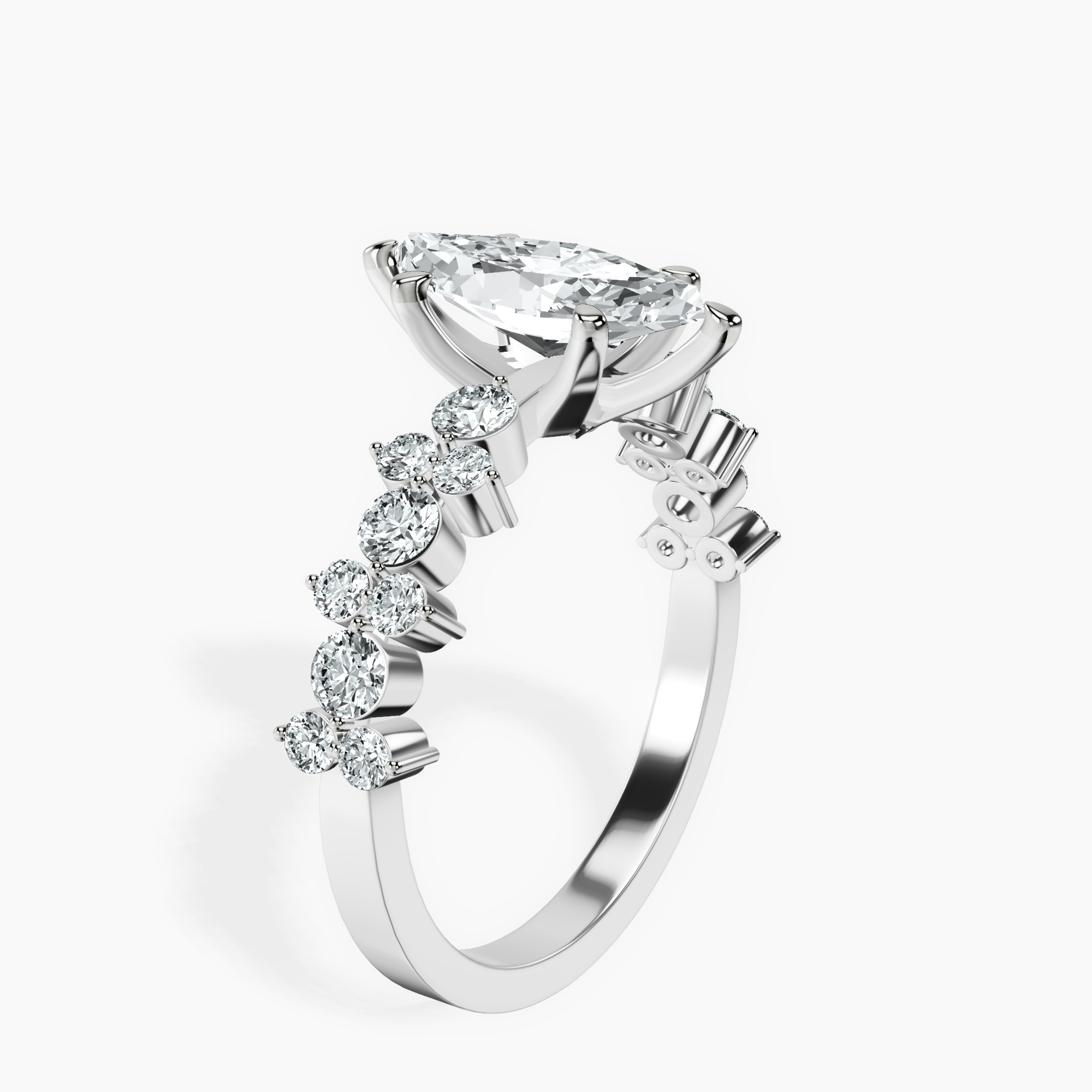 1.46 ct. marquise Dorothea Ring in 10kt white gold standing product image one