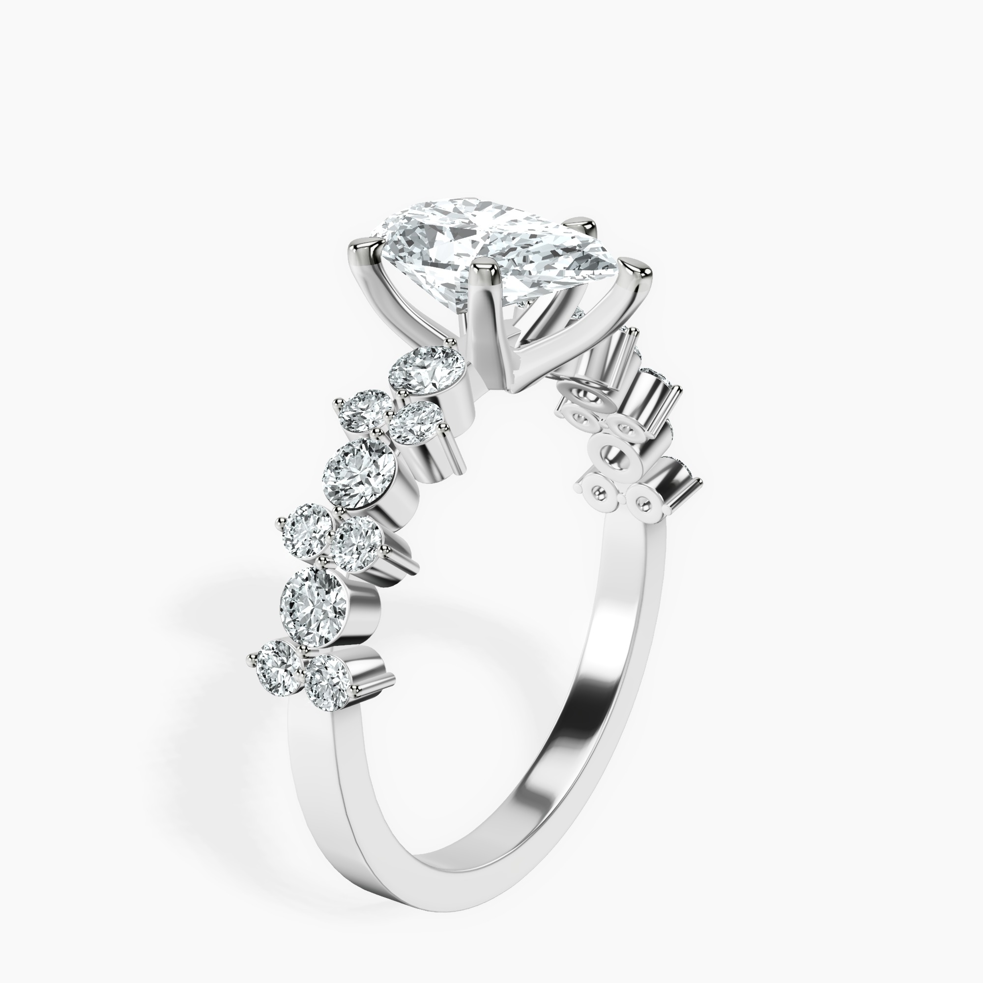 1.85 ct. pear Dorothea Ring in 10kt white gold standing product image one