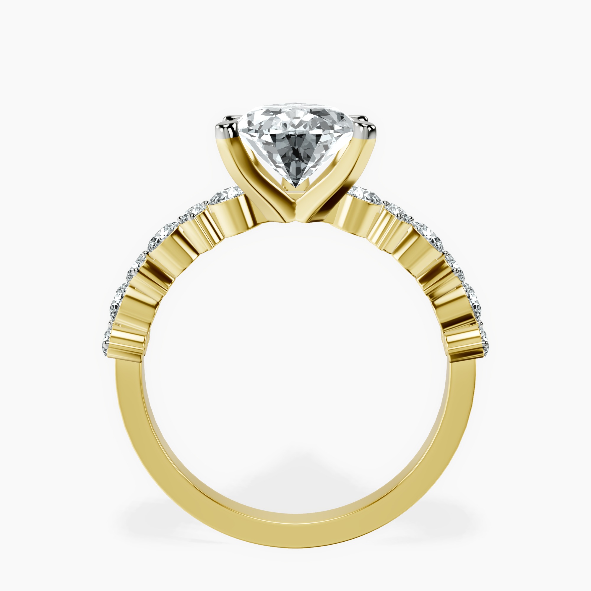 2.59 ct. pear Dorothea Ring in 14kt yellow gold side right image one