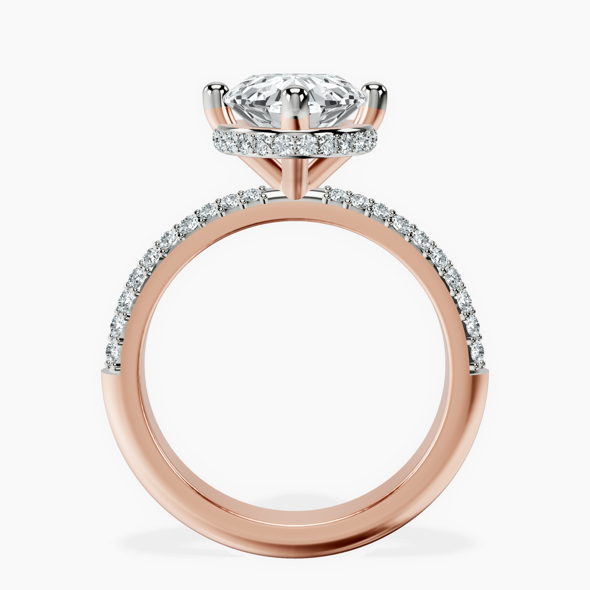2.44 ct. oval Eloa Secret Halo Ring in 14kt rose gold side right image one
