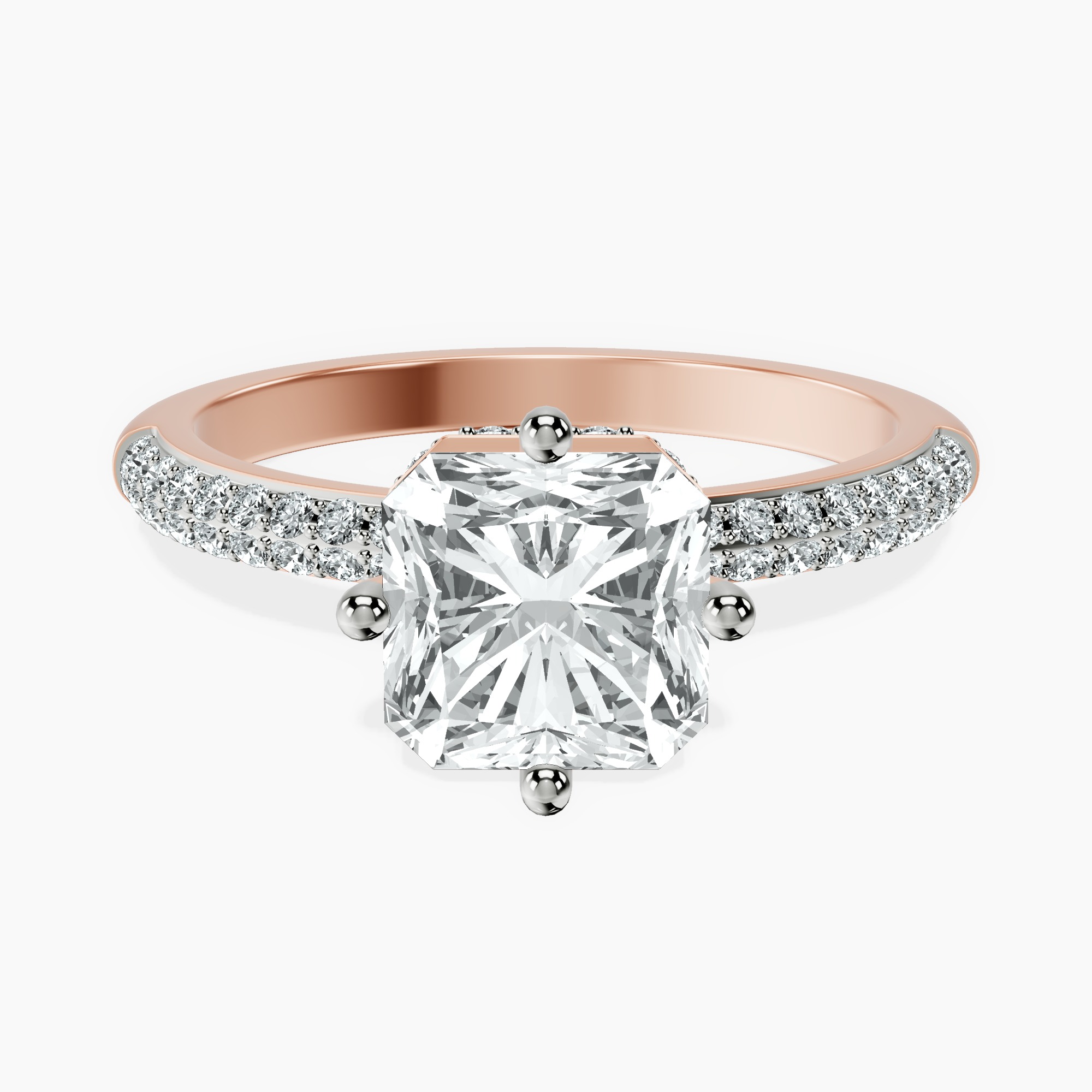 18kt Rose Gold Eloa Secret Halo Lab Diamond Ring front image