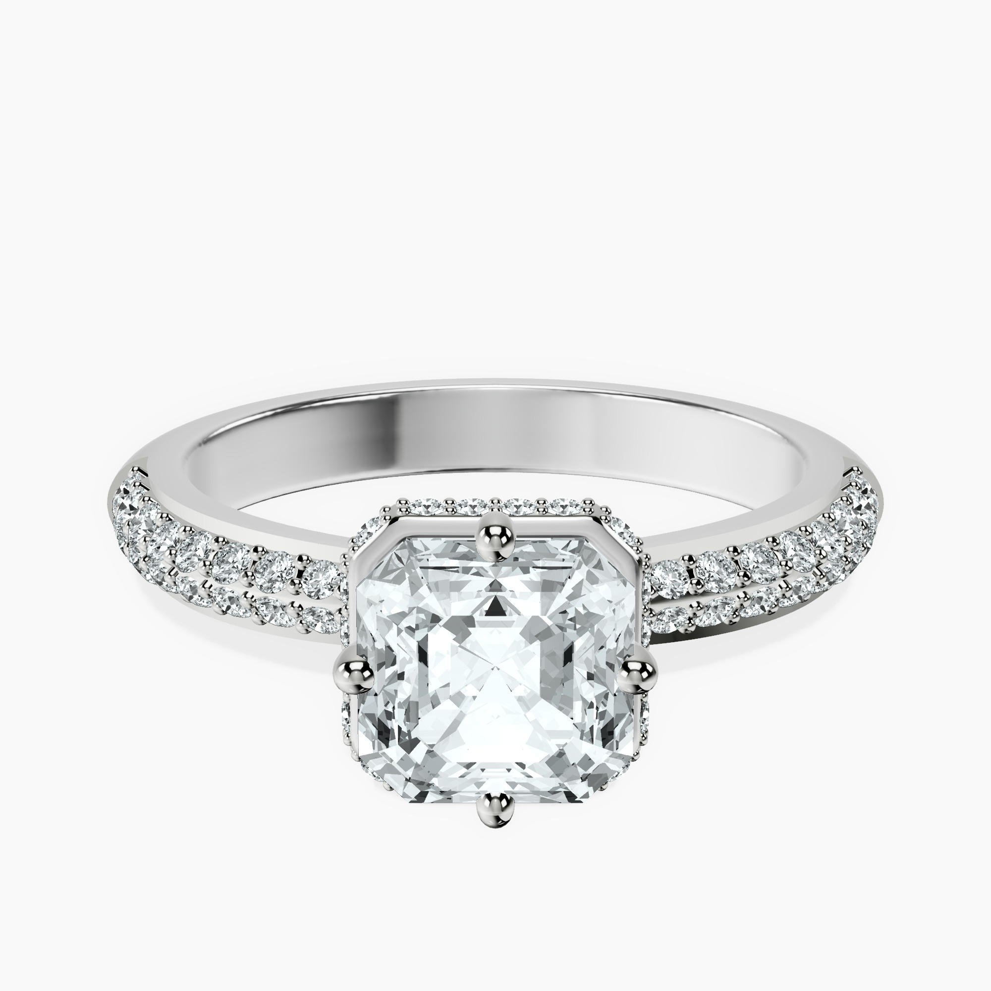 10kt White Gold Eloa Secret Halo Lab Diamond Ring front image