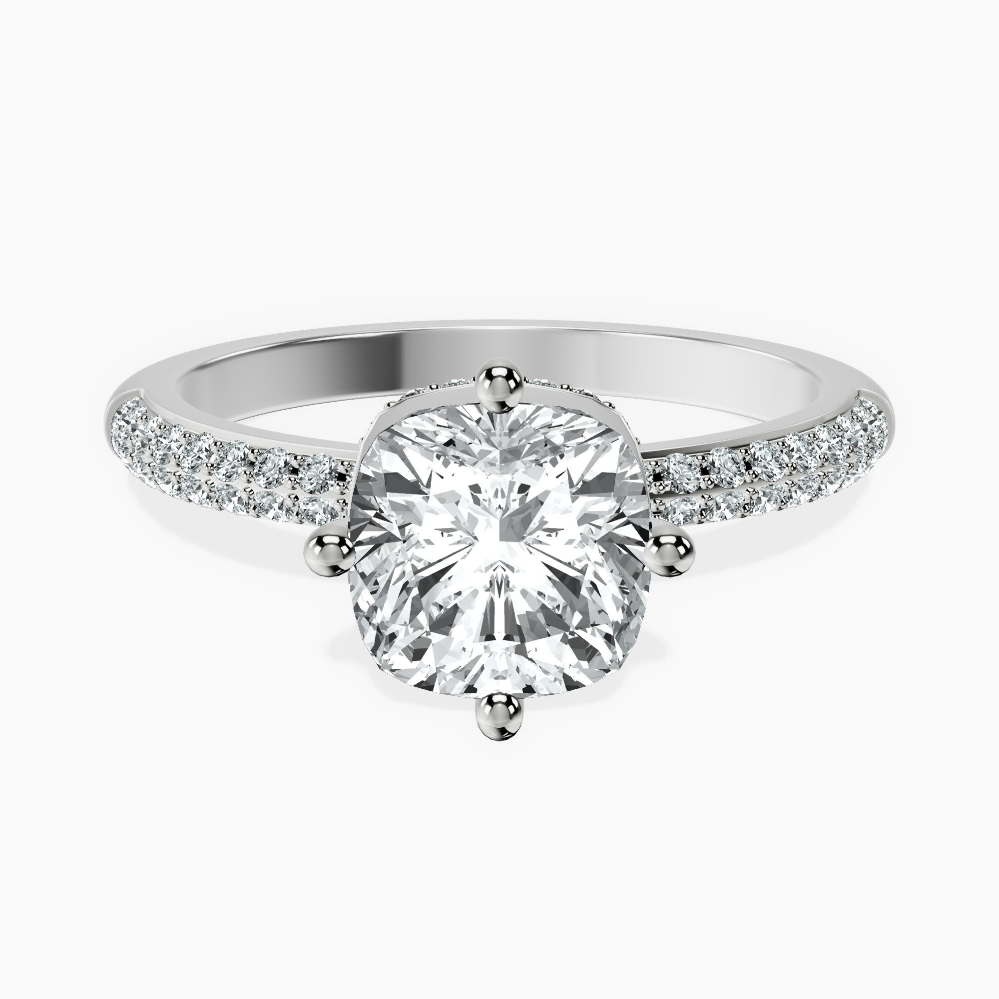 Platinum Eloa Secret Halo Lab Diamond Ring front image